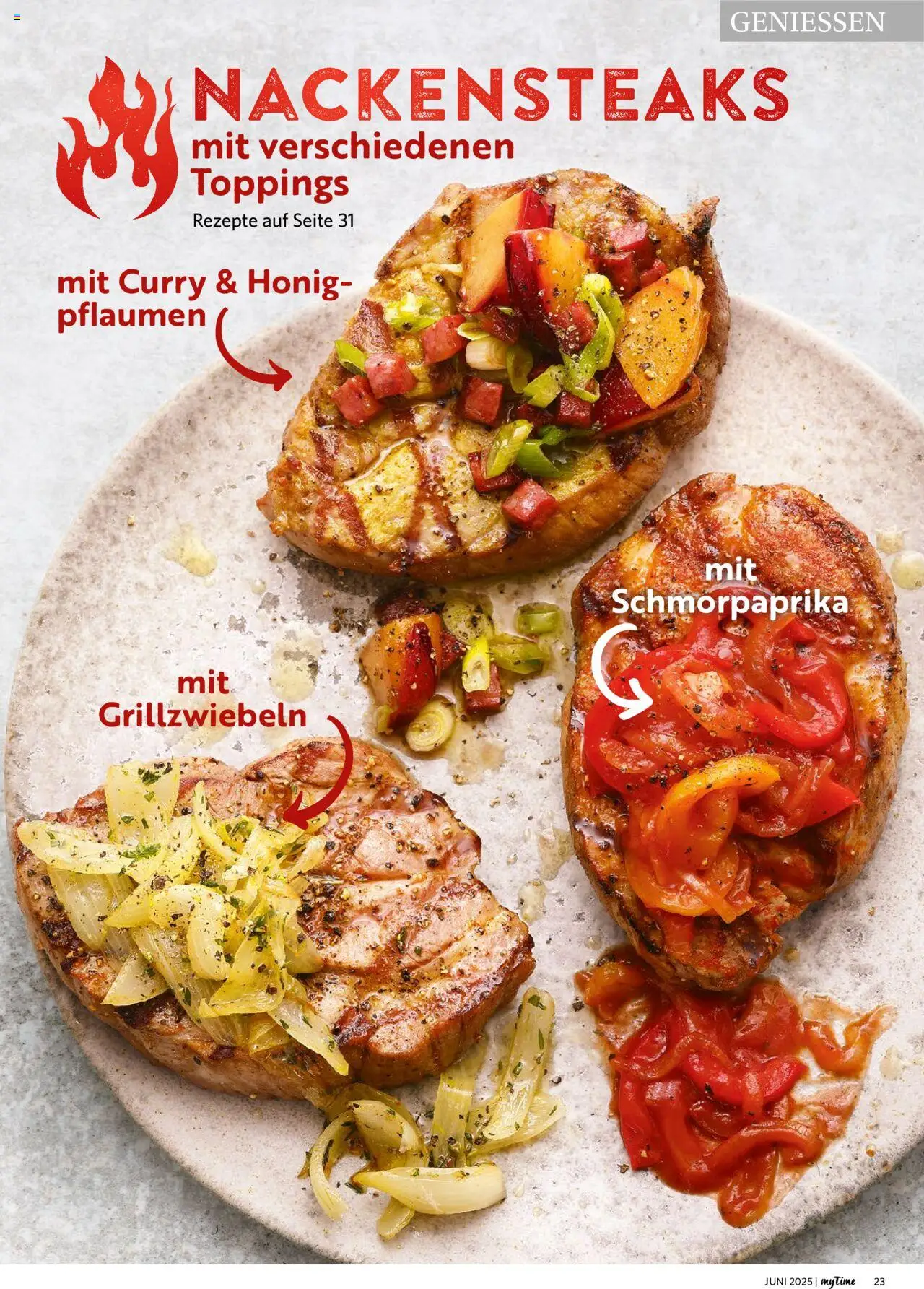 Combi - myTime Juni 2025 - gültig ab dem 01.06.2025 | Seite: 23 | Produkte: Nackensteaks, Pflaumen