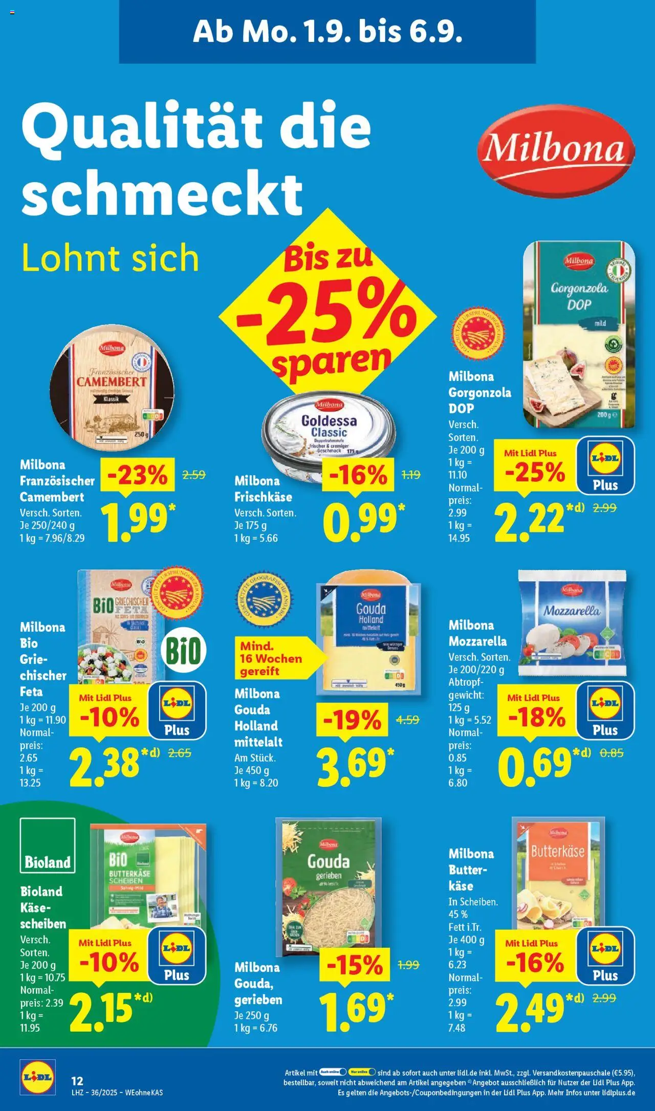 Lidl Prospekt Heppenheim 	 - gültig ab dem 01.09.2025 | Seite: 22 | Produkte: Gewicht, Feta, Butter, Gouda