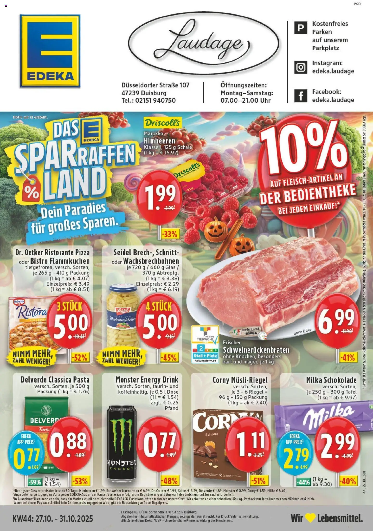 Edeka prospekt Duisburg-Rumeln	 – gültig ab 26.10.2025 | Seite: 1 | Produkte: Ristorante, Energy, Pasta, Pizza
