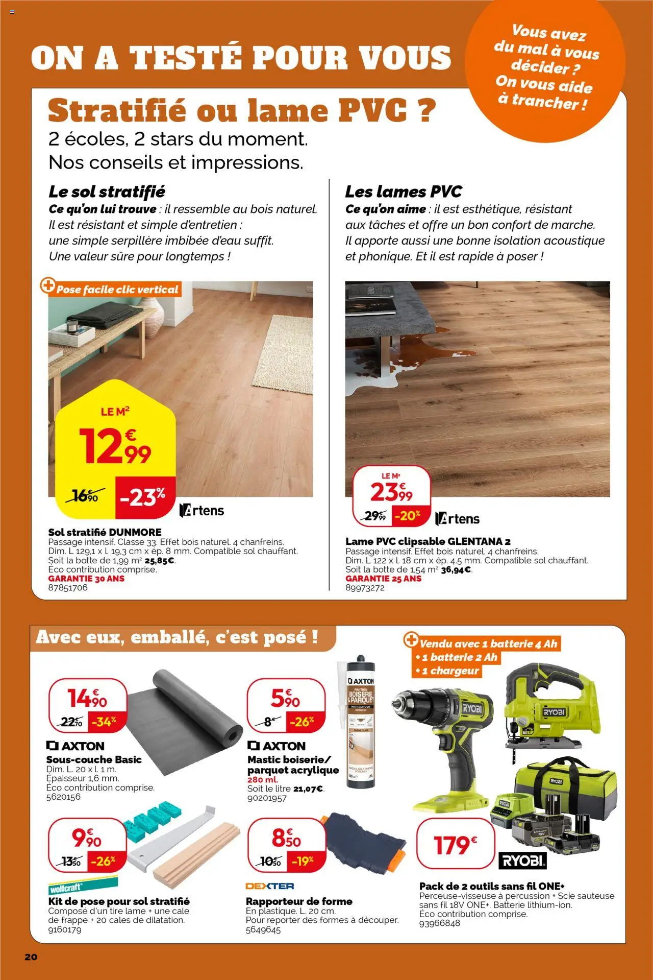 {H1} | Page: 20 | Produits: Scie sauteuse, Parquet, Serpillère, Batterie