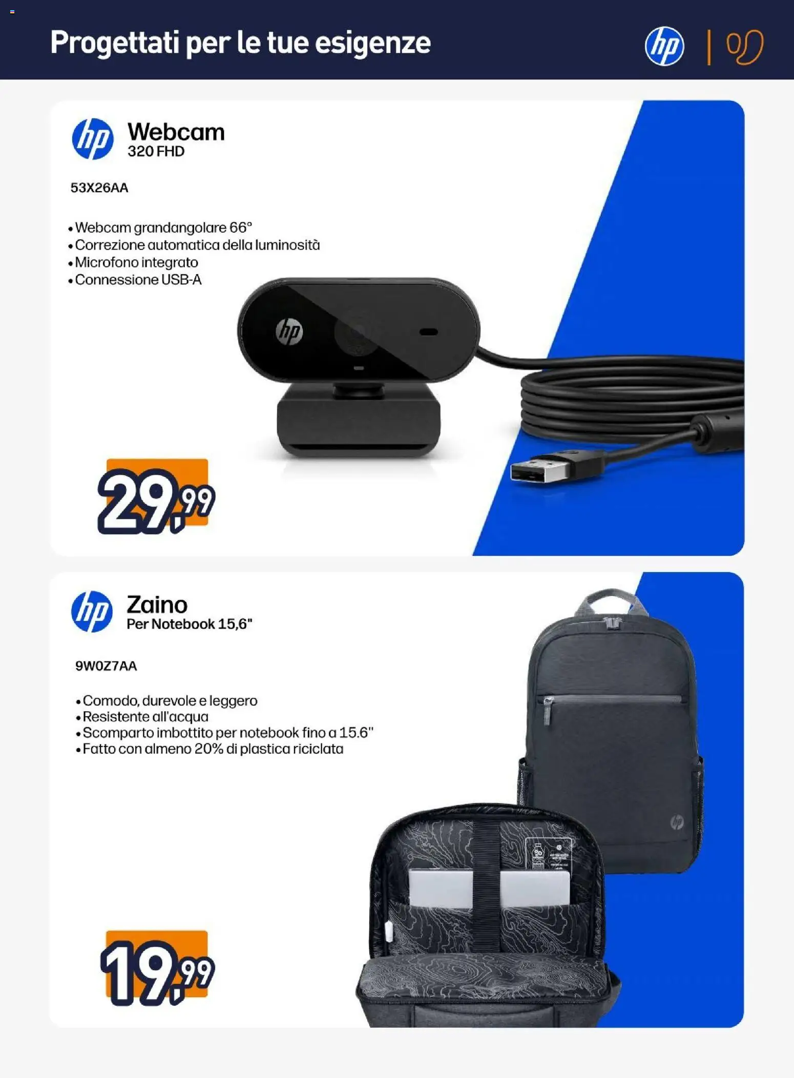 Volantino Unieuro del 16.02.2026 | Pagina: 11 | Prodotti: Webcam, Notebook, Zaino, Microfono