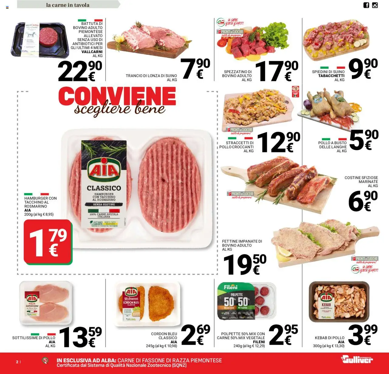 Volantino Gulliver del 10.10.2025 | Pagina: 2 | Prodotti: Pollo, Suino, Tacchino, Hamburger