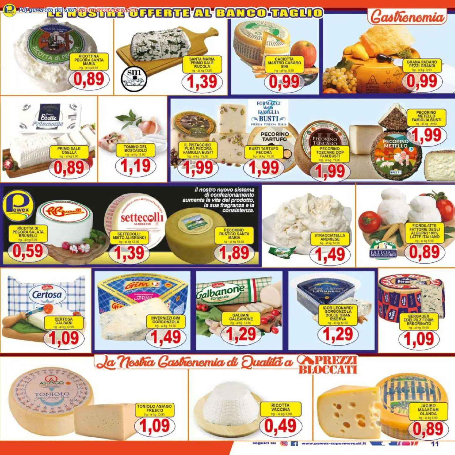 Volantino Pewex del 17.03.2026 | Pagina: 11 | Prodotti: Tartufo, Rucola, Grana Padano, Pecorino