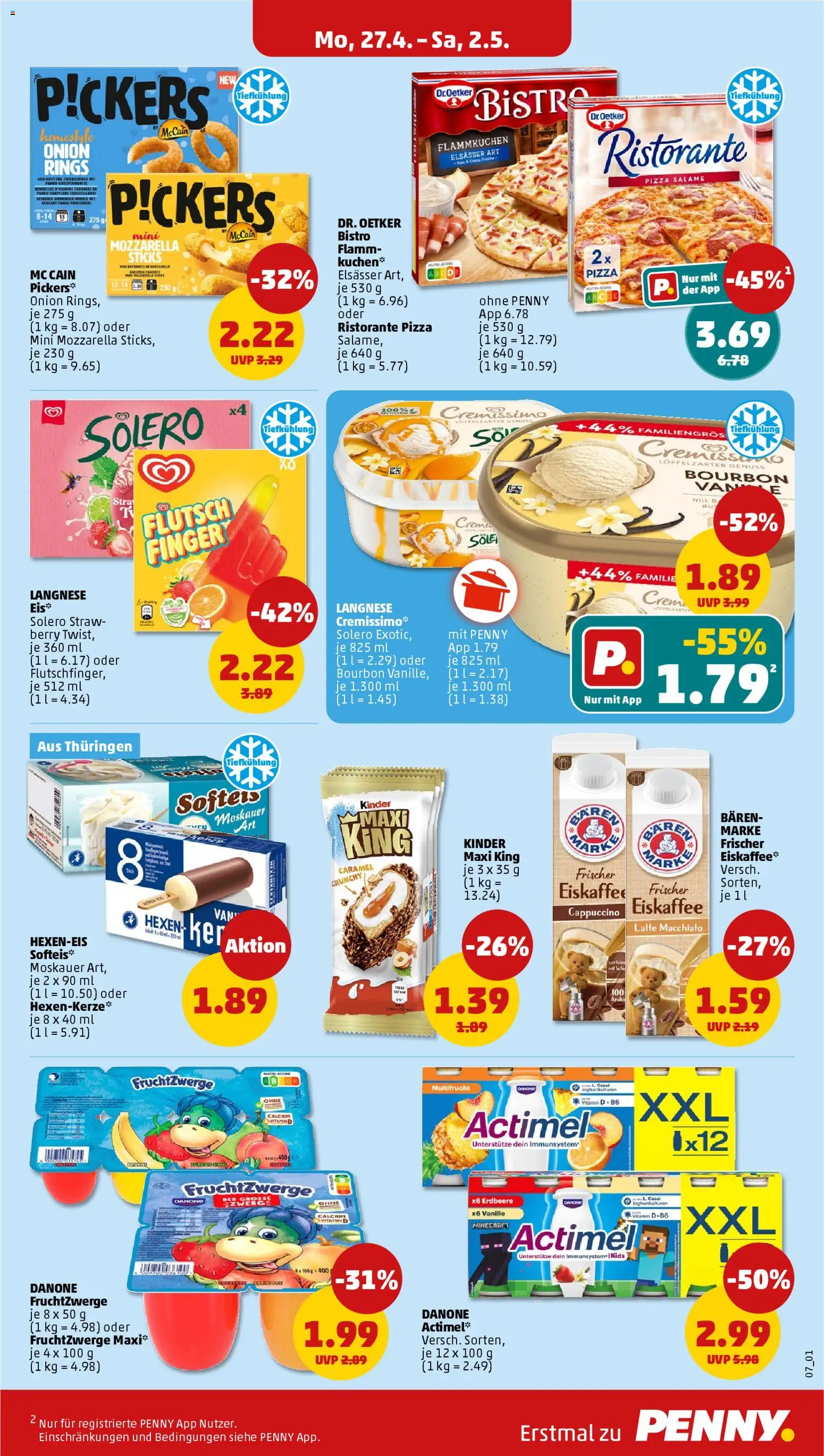 Penny Prospekt 	 – gültig ab 27.04.2026 | Seite: 11 | Produkte: Ristorante, Fruchtzwerge, Mozzarella, Pizza