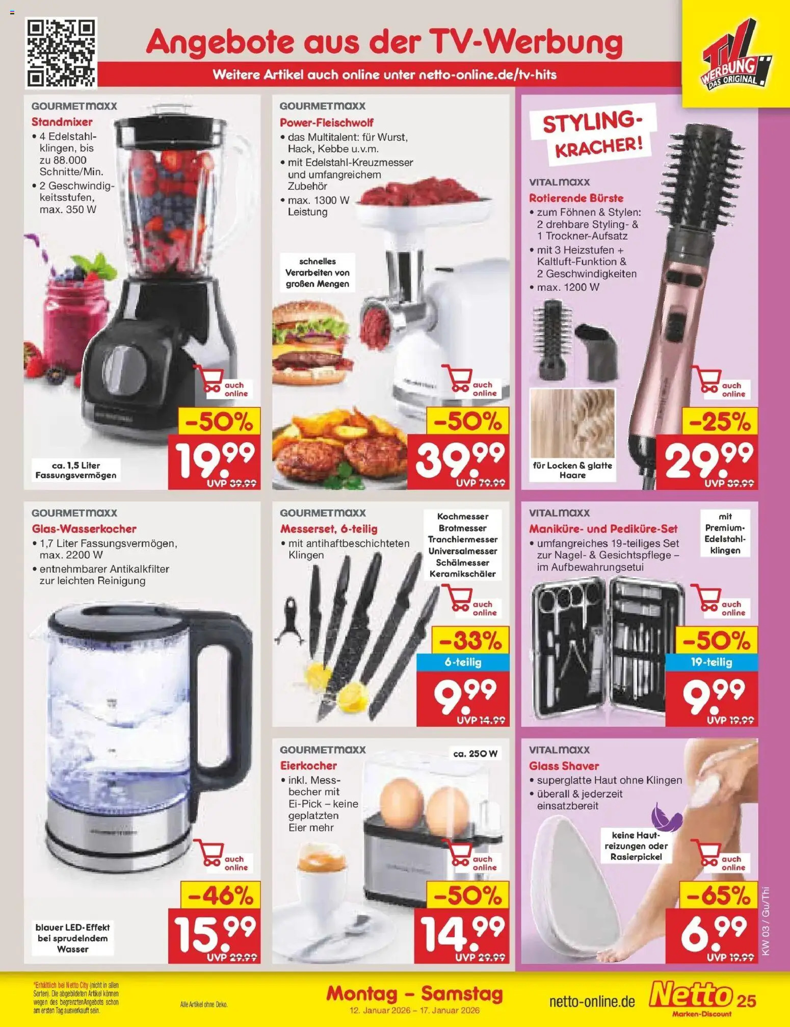 Netto Marken-Discount prospekt Pirna	 – gültig ab 12.01.2026 | Seite: 27 | Produkte: Eier, Bürste, Wasser, Eierkocher