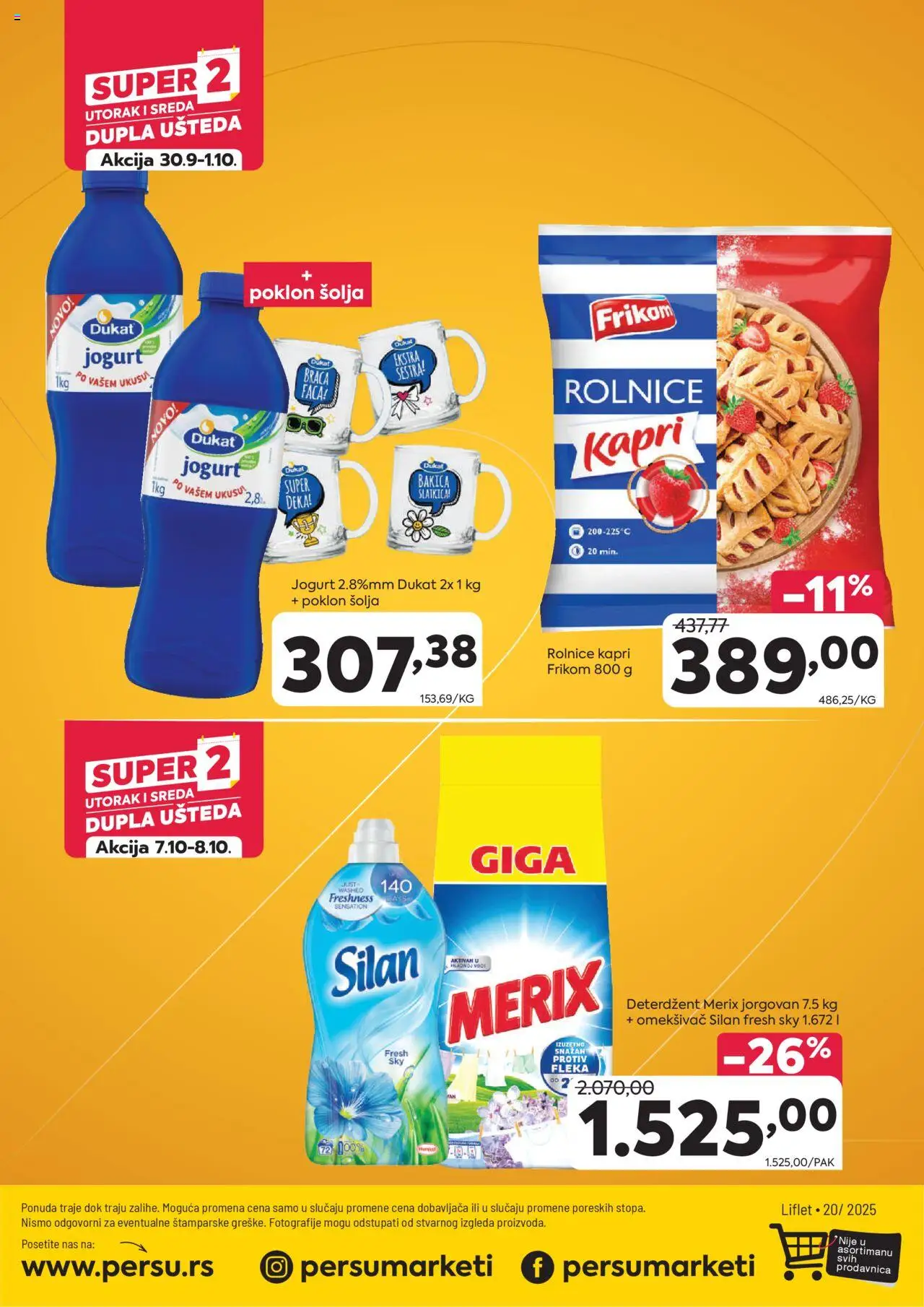 PerSu katalog - važi od 24.09.2025 | Strana: 16 | Proizvode: Deterdžent, Silan, Jogurt, Šolja