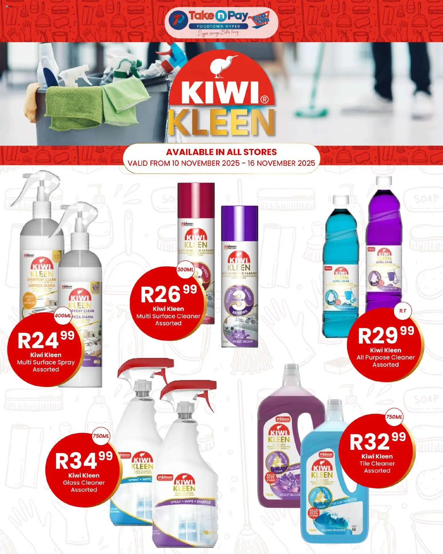 New Take n Pay catalogue – valid from 10.11.2025 | Page: 24 | Products: Surface cleaner, Kiwi, Soap