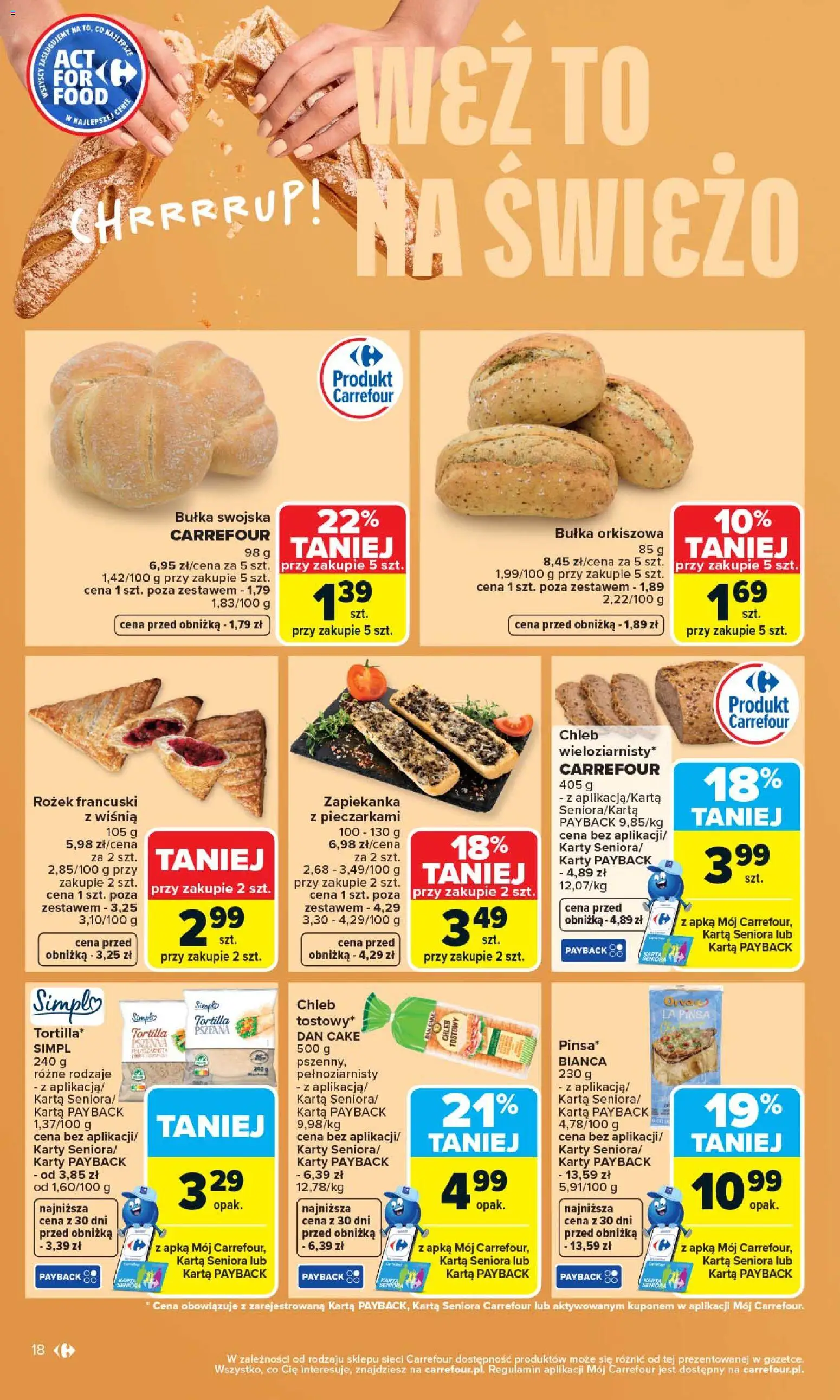 Carrefour gazetka od 07.04.2026 | Strona: 20 | Produkty: Zapiekanka, Tortilla, Bułka, Pinsa