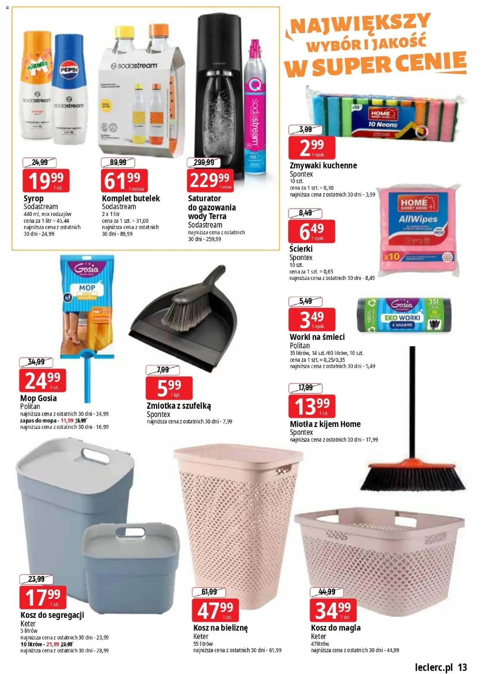 E.Leclerc Gazetka - Elbląg od 10.11.2025 | Strona: 13 | Produkty: Syrop, Pepsi, Kosz, Sodastream