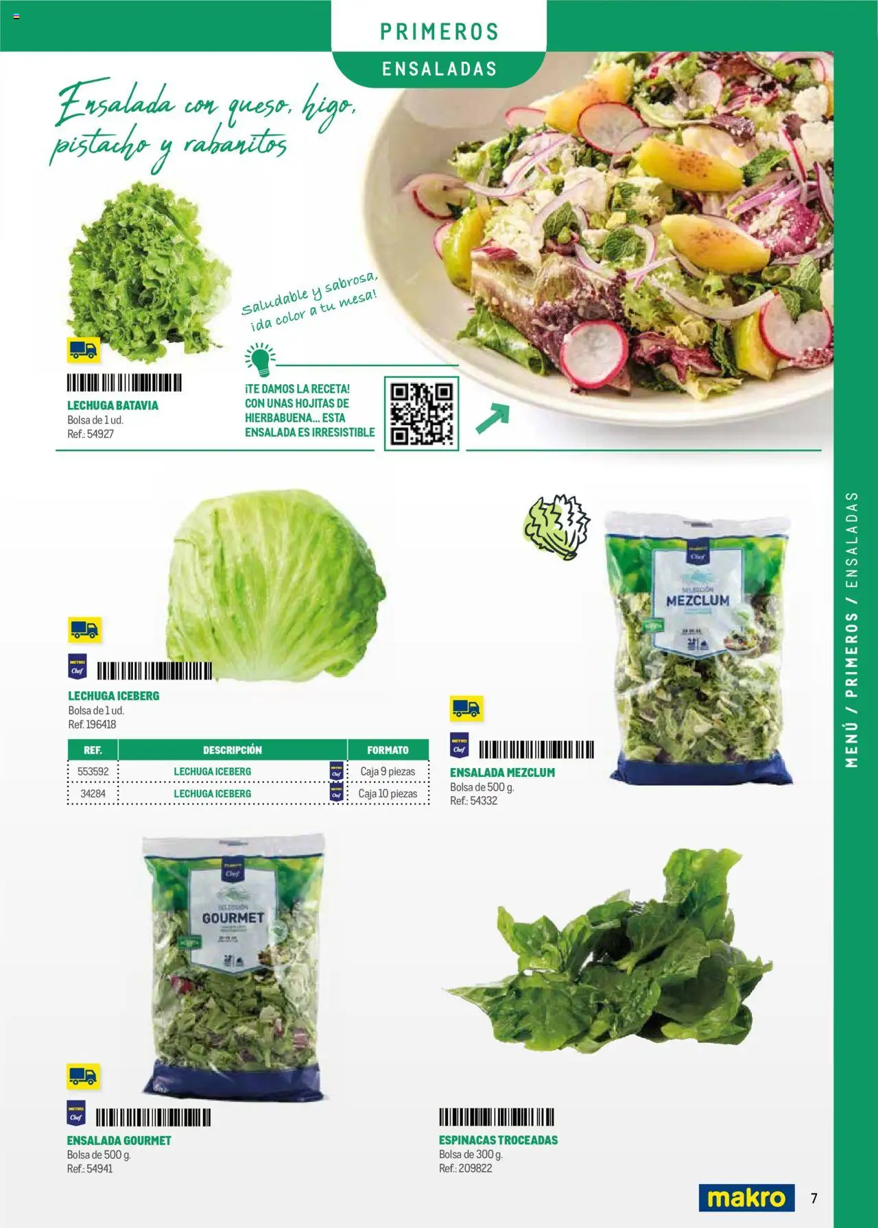 Makro -  Menú y Barra Canarias │ válido desde el 08.09.2025 | Página: 7 | Productos: Ensalada, Bolsa, Mesa, Caja