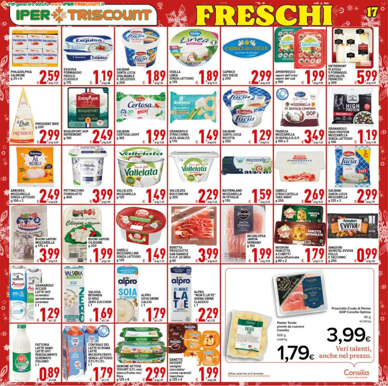 Volantino Ipertriscount del 16.12.2025 | Pagina: 17 | Prodotti: Prosciutto di Parma, Pollo, Prosciutto, Stracchino
