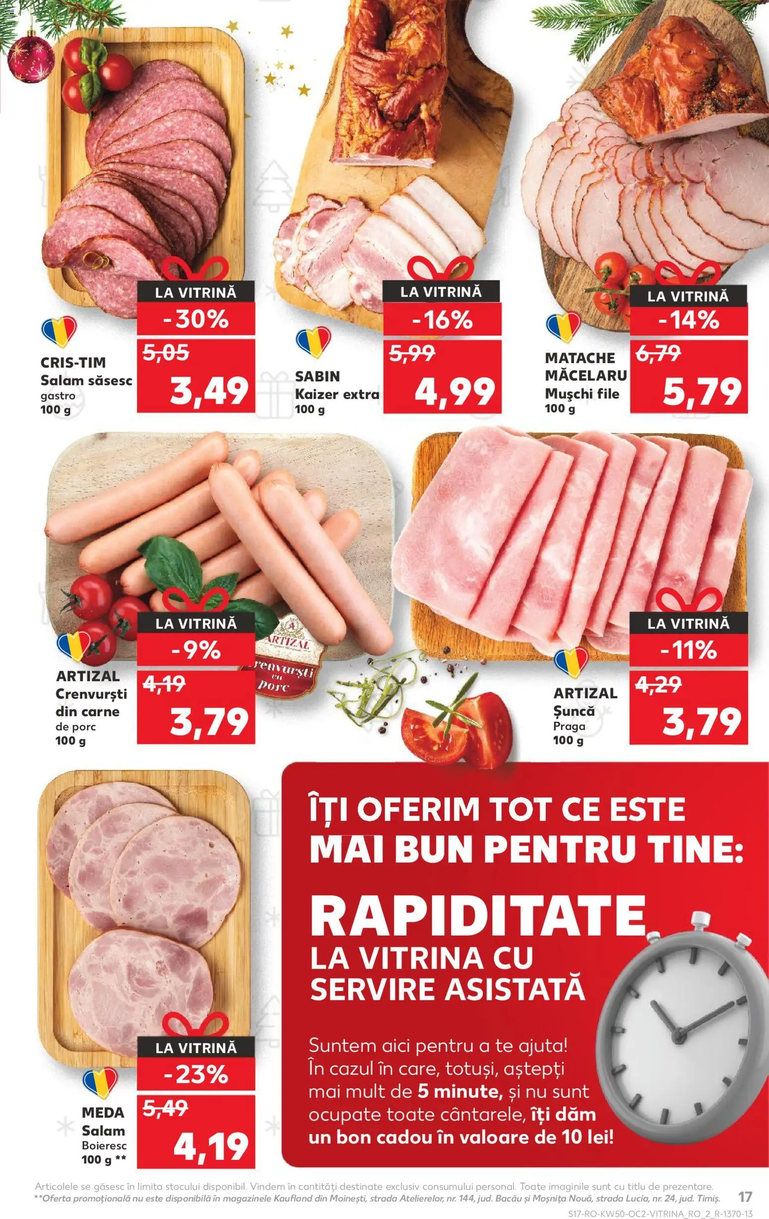 Noul catalog Kaufland – valabil de la 10.12.2025 | Pagină: 17 | Produse: Crenvurști, Salam, Șuncă, Carne De Porc