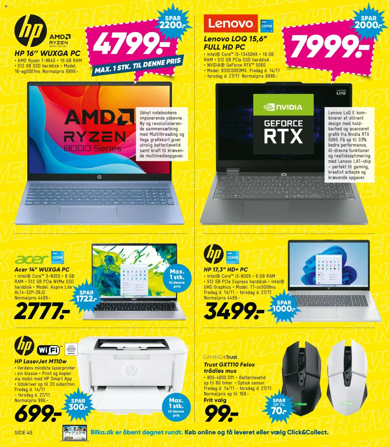 Bilka tilbudsavis – gyldig fra 14.11.2025 | Side: 13 | Produkter: Grafikkort, PC, Mus, Harddisk