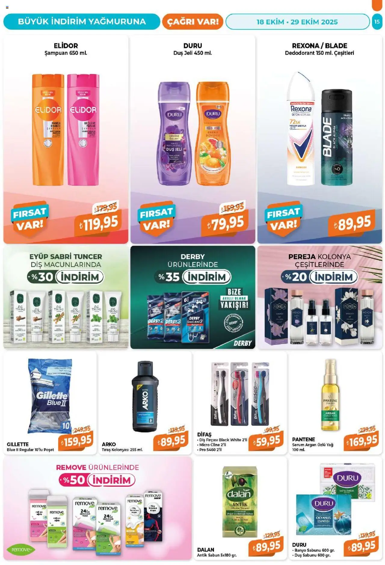 Çağrı Market Katalog - 18.10.2025 tarihinden itibaren geçerlidir | Sayfa: 15 | Ürünler: Duş, Şampuan, Krem, Sabun