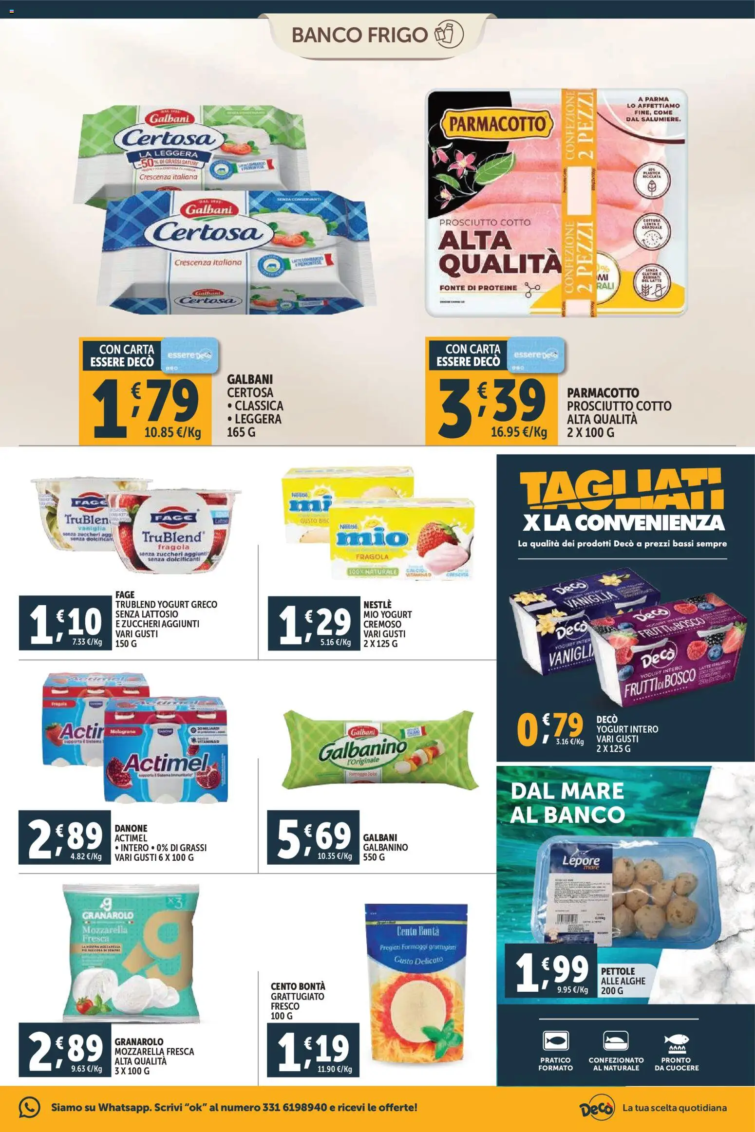Volantino Decò del 20.01.2026 | Pagina: 5 | Prodotti: Prosciutto Cotto, Mozzarella, Latte, Prosciutto