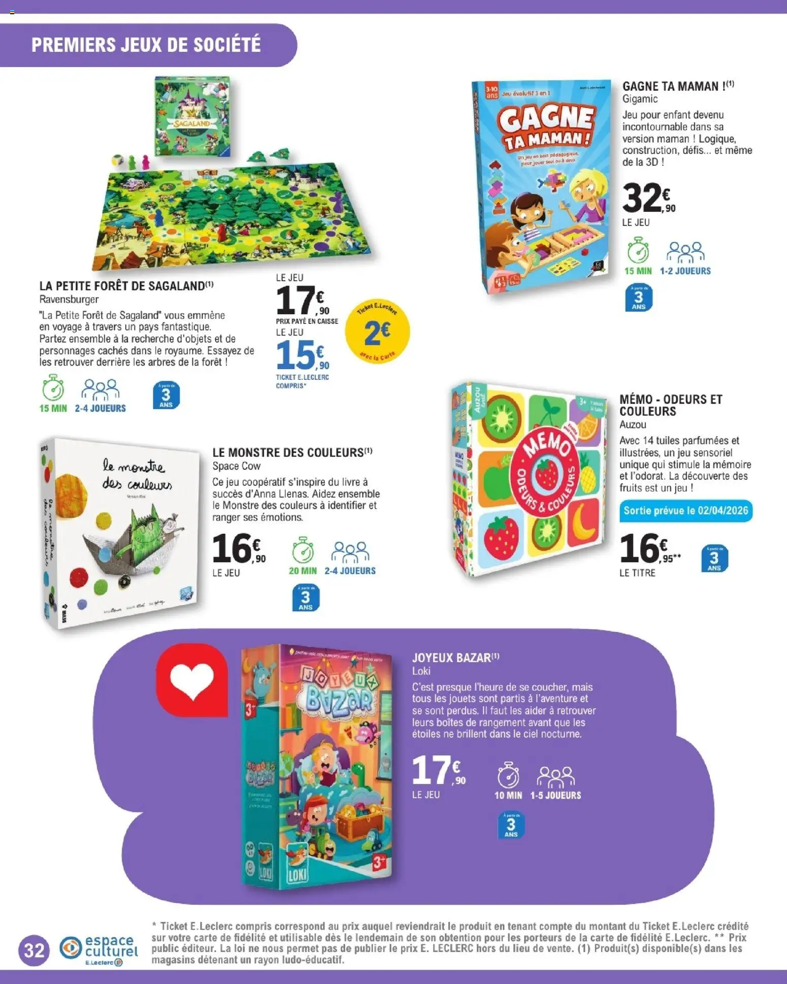 {H1} | Page: 32 | Produits: Jouets, Mais, Jeux de société, Livre