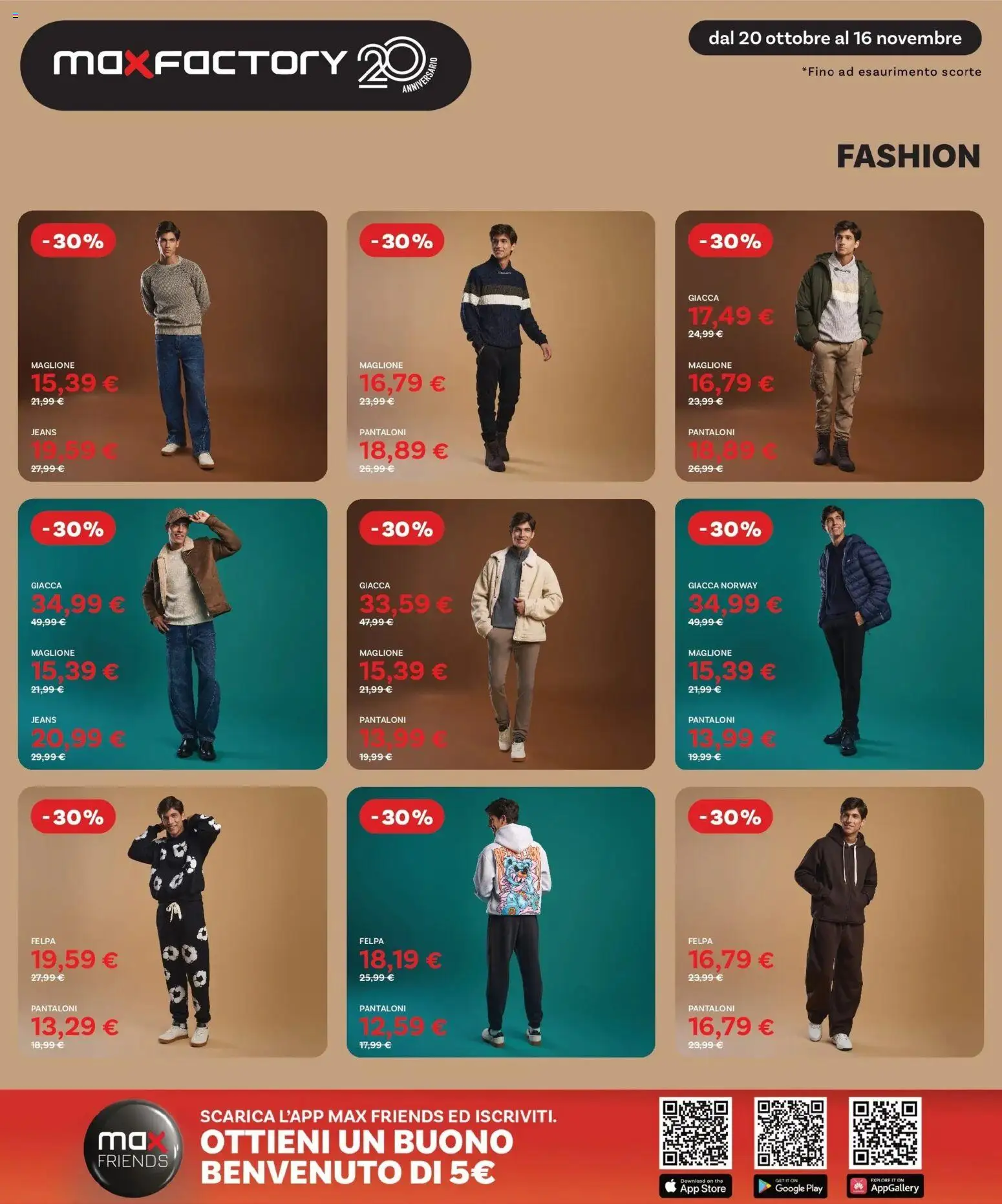 Volantino Max Factory del 20.10.2025 | Pagina: 8 | Prodotti: Felpa, Giacca, Pantaloni, Maglione