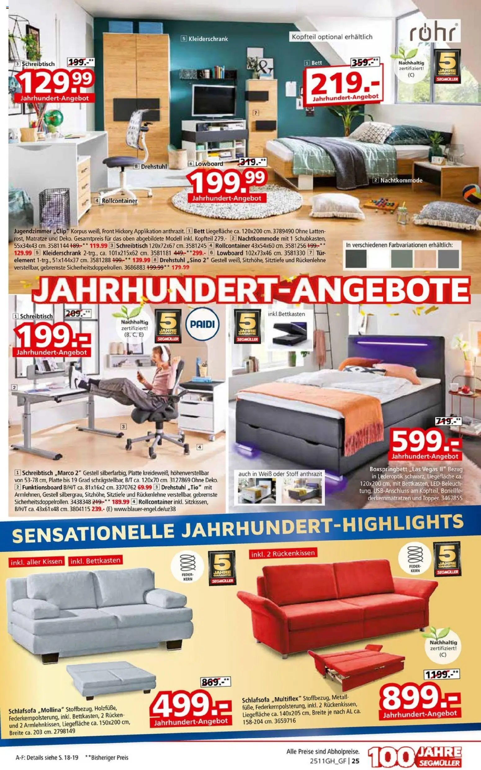 Segmüller Prospekt 	 – gültig ab 01.11.2025 | Seite: 37 | Produkte: Lowboard, Matratze, Kleiderschrank, Boxspringbett