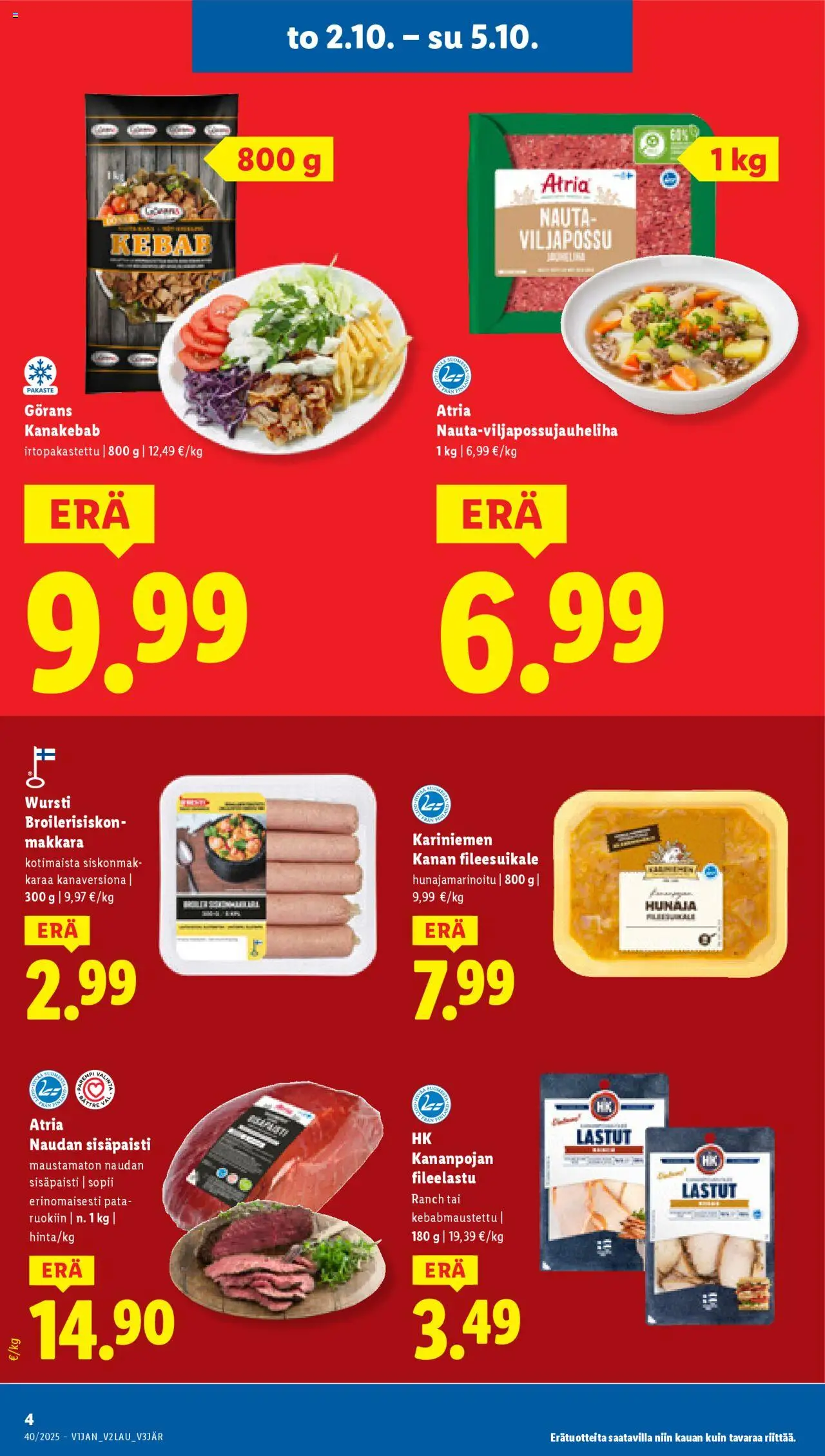 Lidl tarjoukset – voimassa 02.10.2025 alkaen | Sivu: 6 | Tuotteet: Makkara, Hunaja