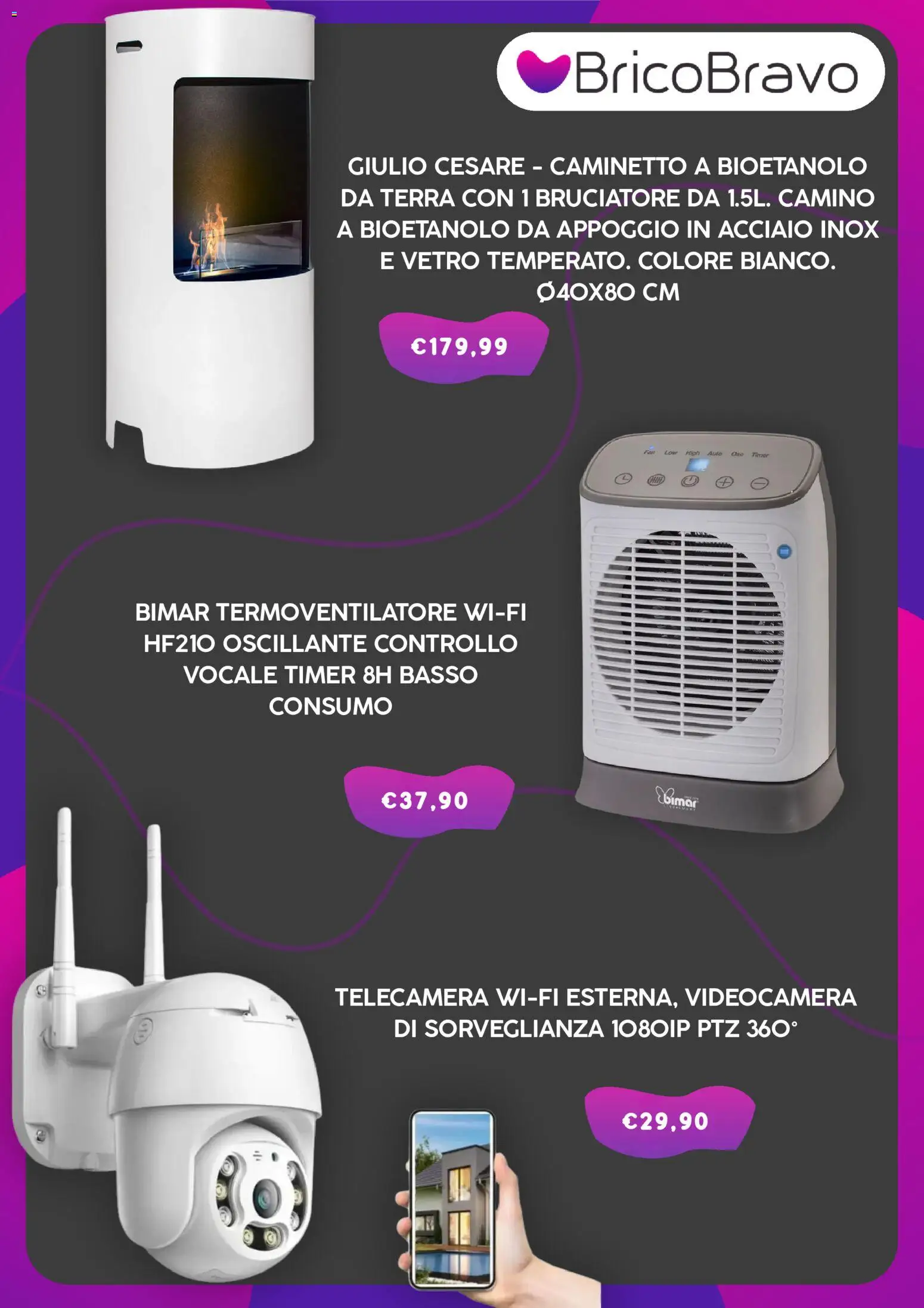 Volantino Brico Bravo del 18.11.2025 | Pagina: 5 | Prodotti: Videocamera, Fan, Terra