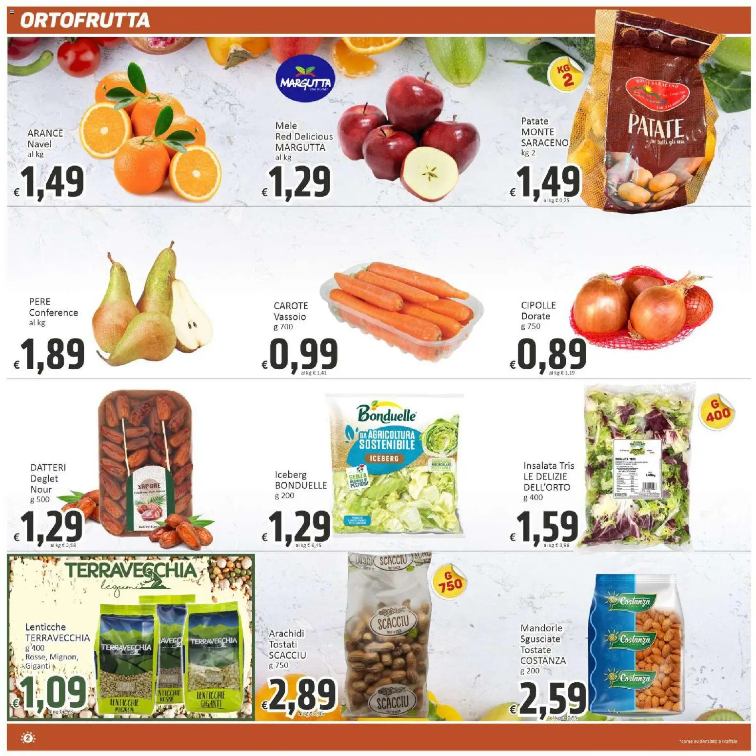 Volantino Paghi Poco del 03.03.2026 | Pagina: 2 | Prodotti: Insalata, Patate, Cipolle, Scaffale