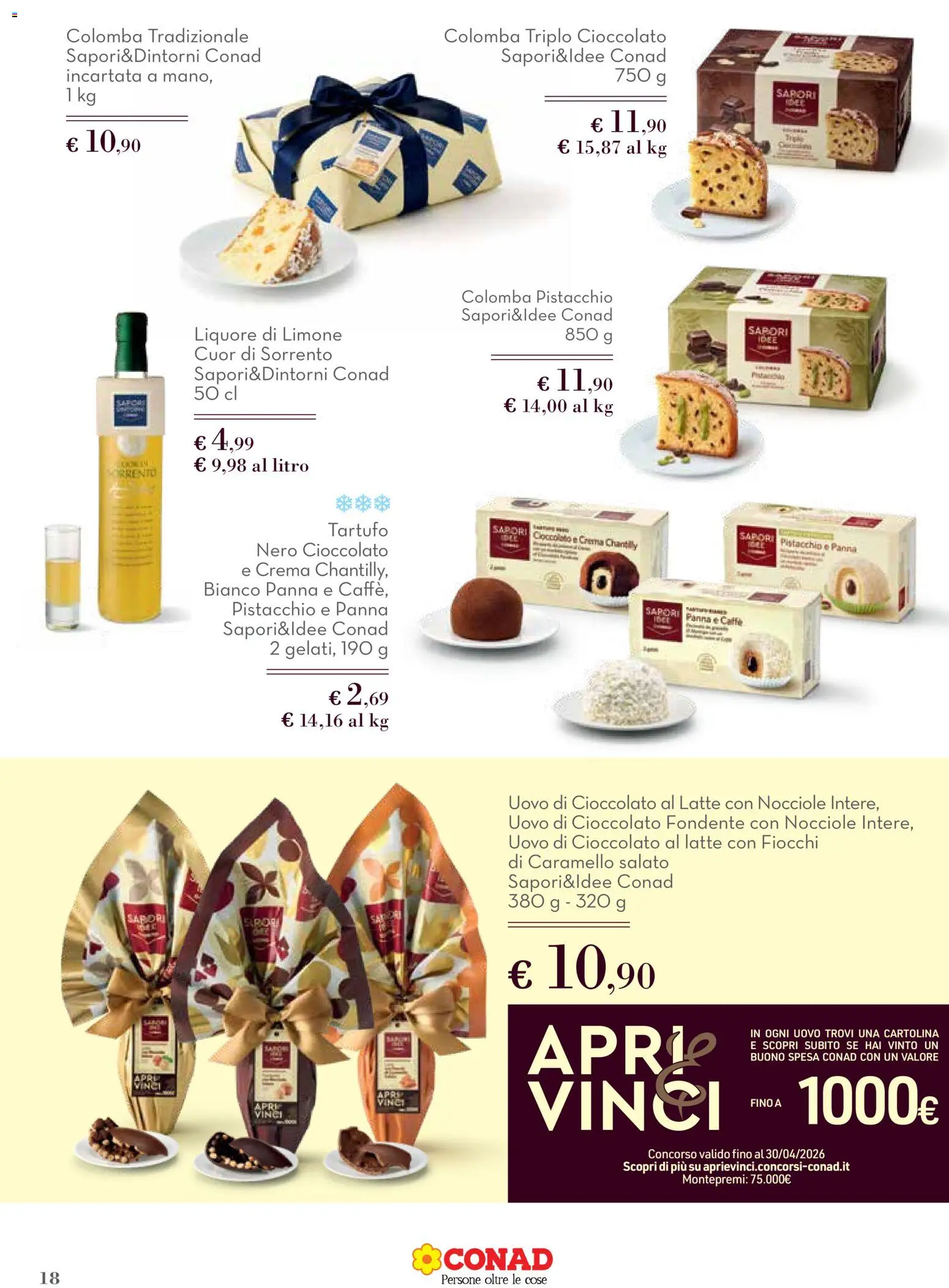 Volantino Conad del 12.03.2026 | Pagina: 18 | Prodotti: Fiocchi, Latte, Nocciole, Liquore