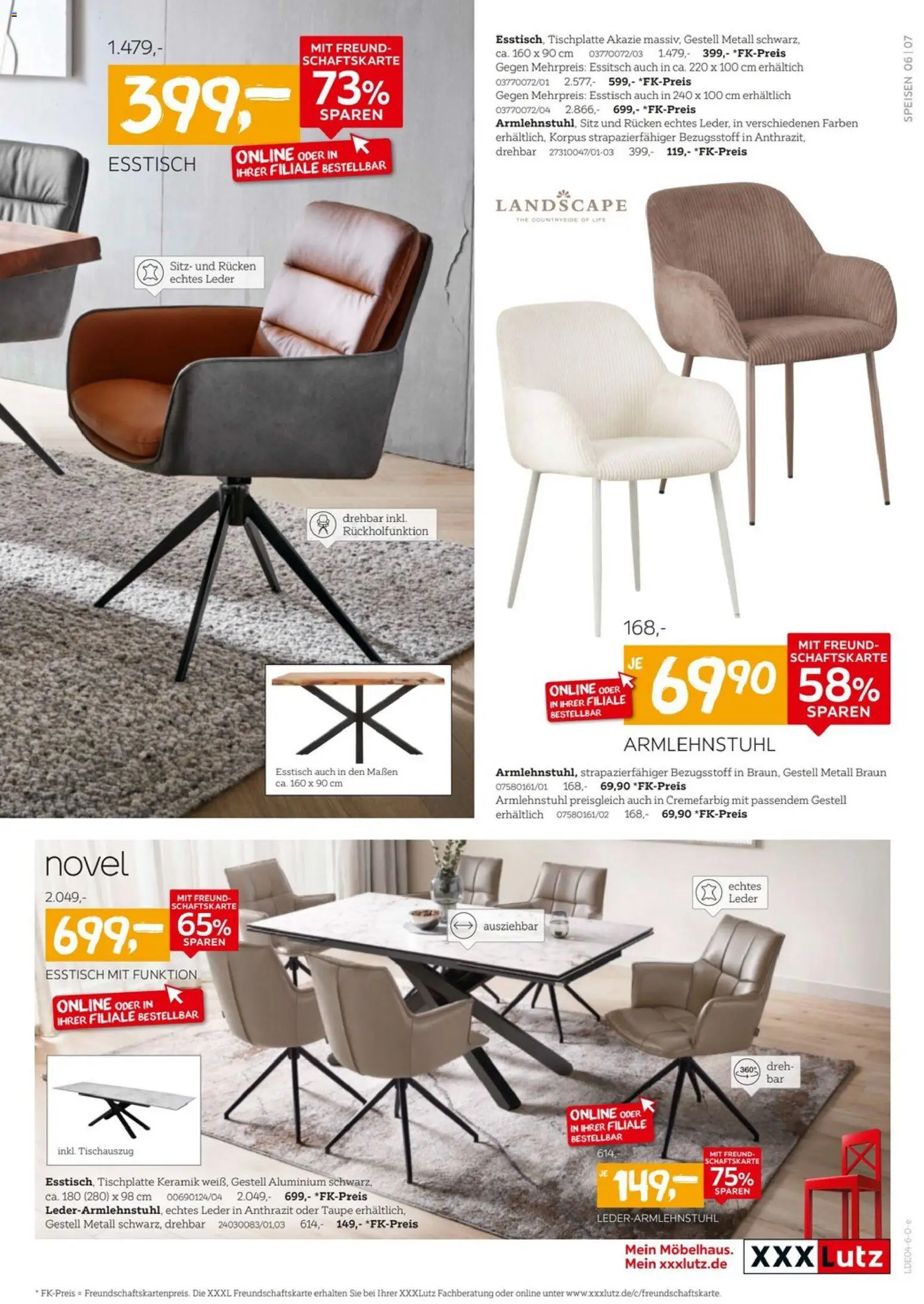 XXXLutz Speisen Preishits – gültig ab 04.04.2026 | Seite: 7 | Produkte: Esstisch