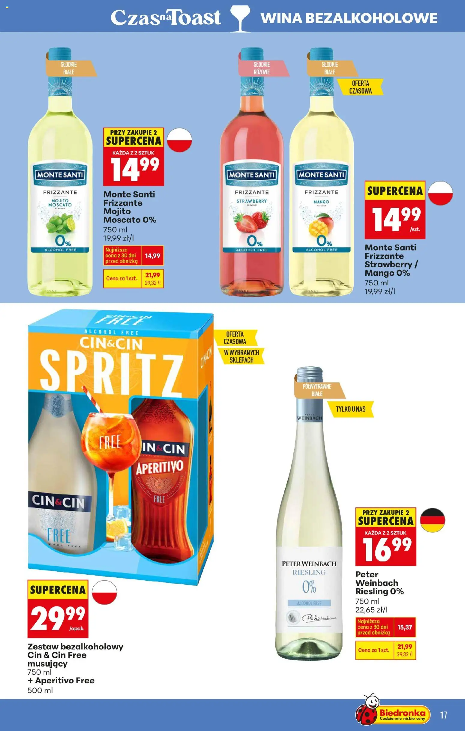 Biedronka gazetka - Czas na toast od 12.01.2026 | Strona: 19 | Produkty: Mango, Riesling, Monte Santi