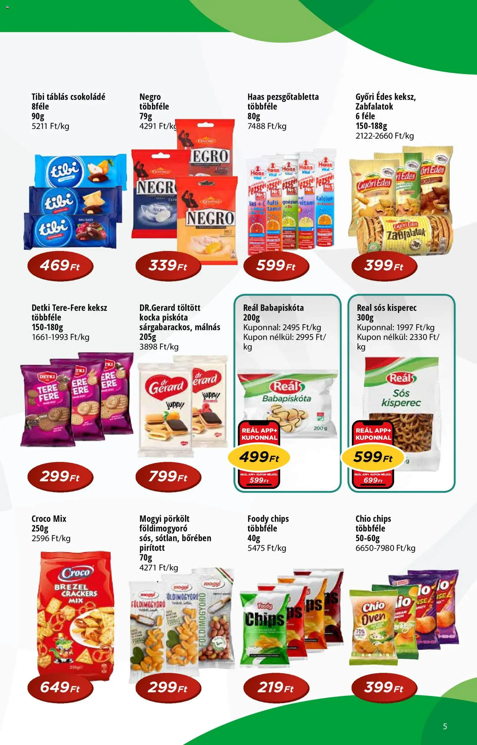 Reál akciós ujság - amely érvényes a következő dátumtól: 10.12.2025 | Oldal: 5 | Termékek: Babapiskóta, Pezsgőtabletta, Földimogyoró, Keksz