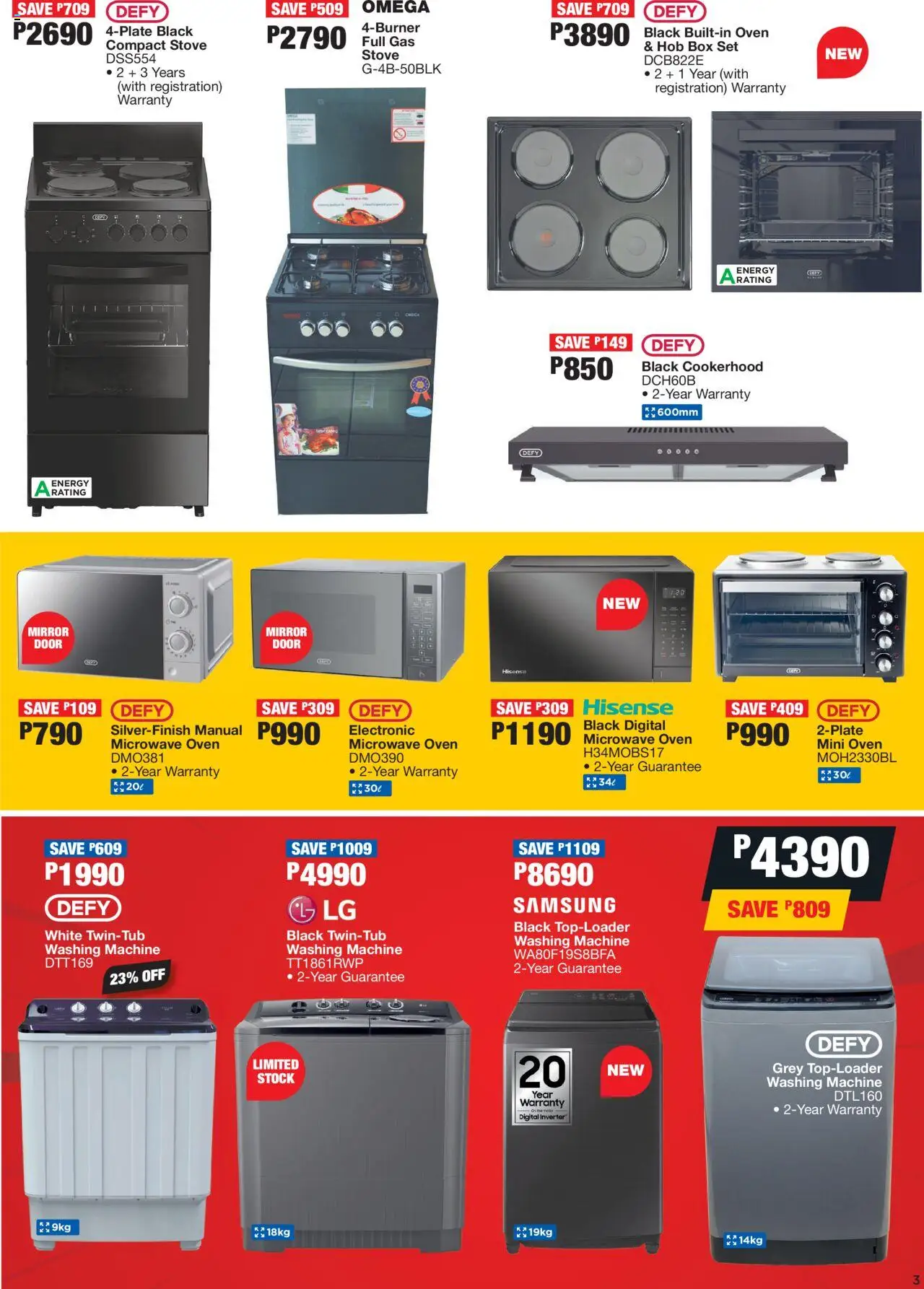 OK Furniture - Botswana Specials │ valid from 20.08.2025 | Page: 3 | Products: Oven, Hob, Stove, Microwave