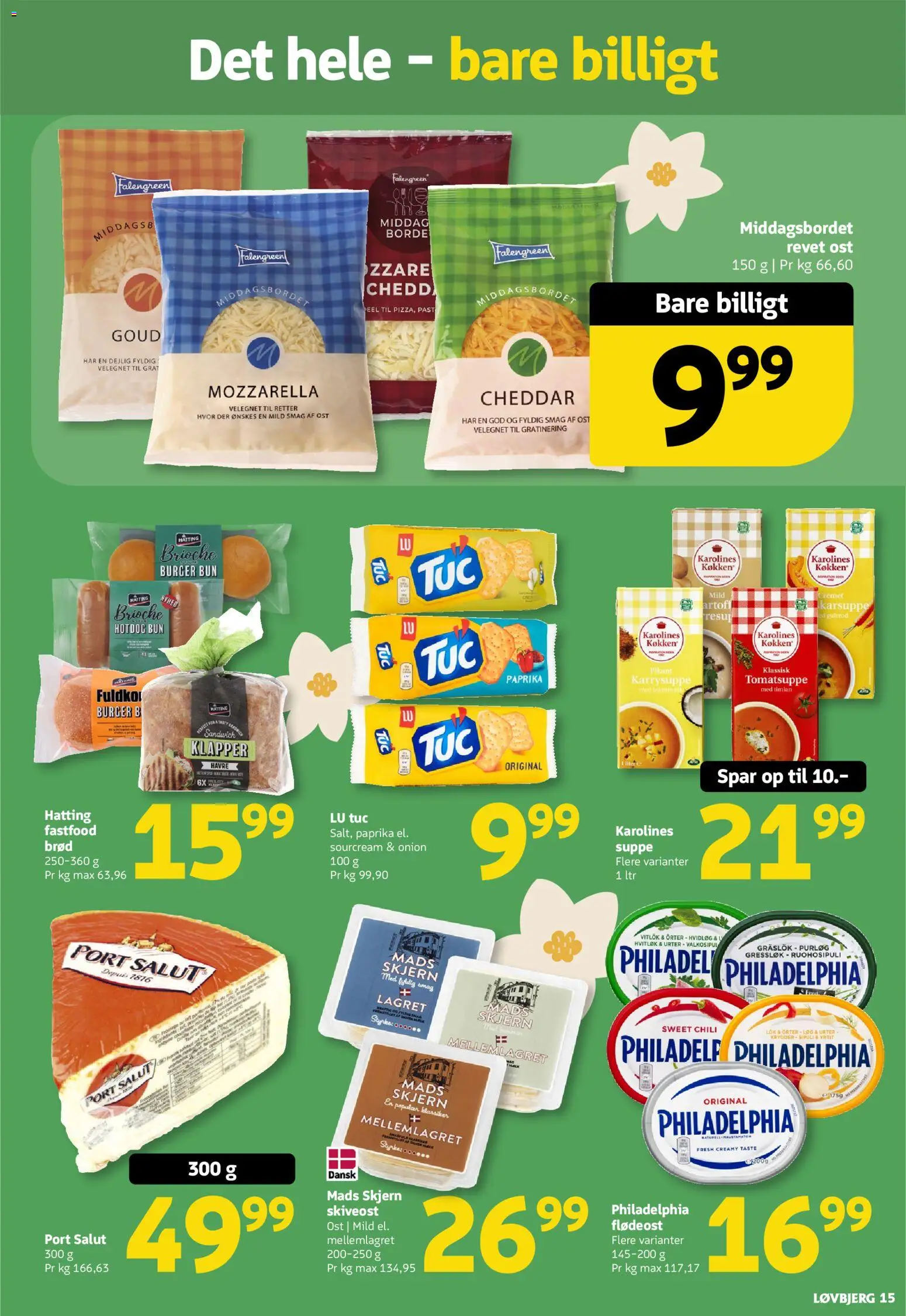 Løvbjerg tilbudsavis – gyldig fra 06.03.2026 | Side: 15 | Produkter: Hvidløg, Flødeost, Skiveost, Mozzarella