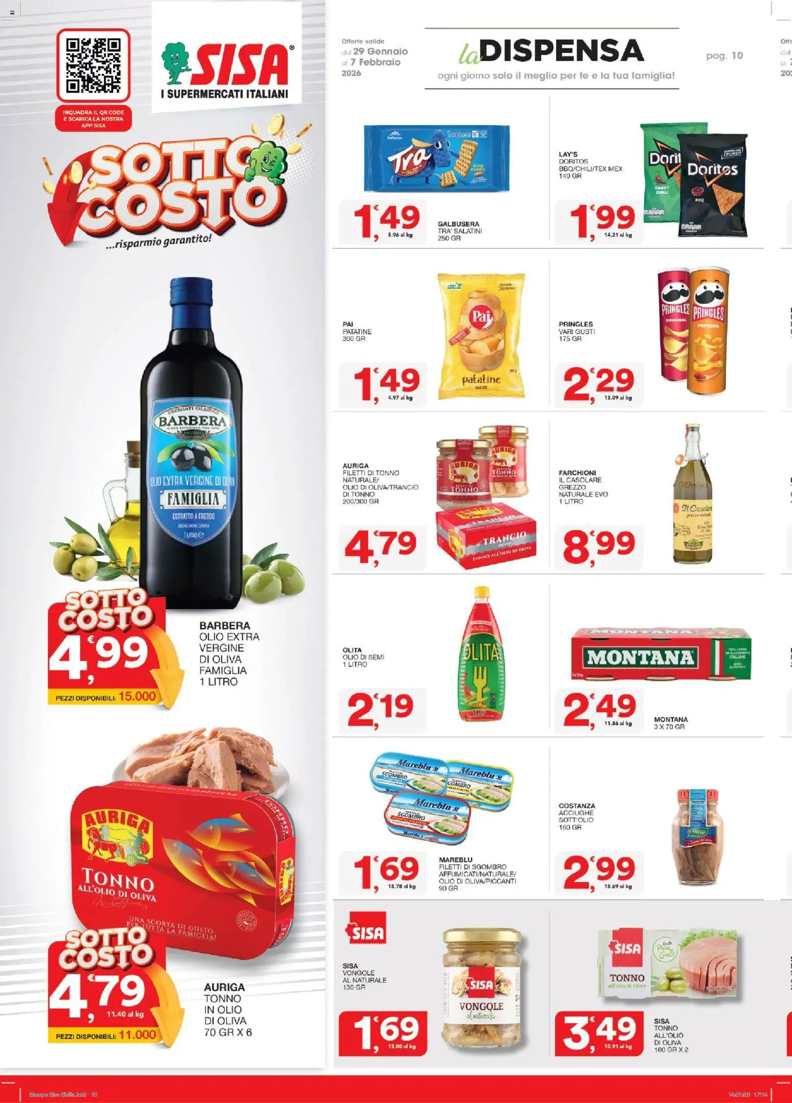 Volantino SISA del 29.01.2026 | Pagina: 10 | Prodotti: Tè, Patatine, Acciughe, Tonno