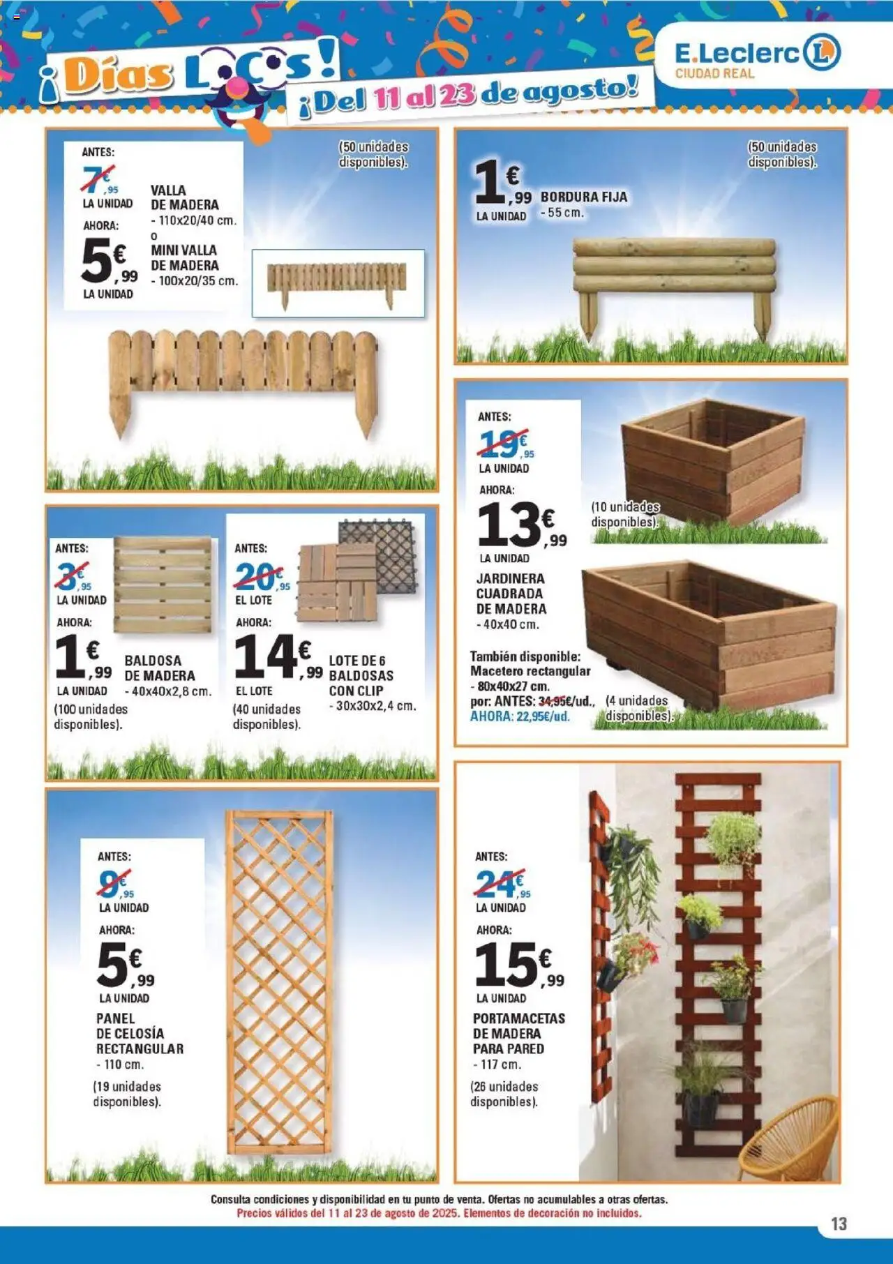 E.Leclerc folleto │ válido desde el 11.08.2025 | Página: 13 | Productos: Jardinera, Macetero