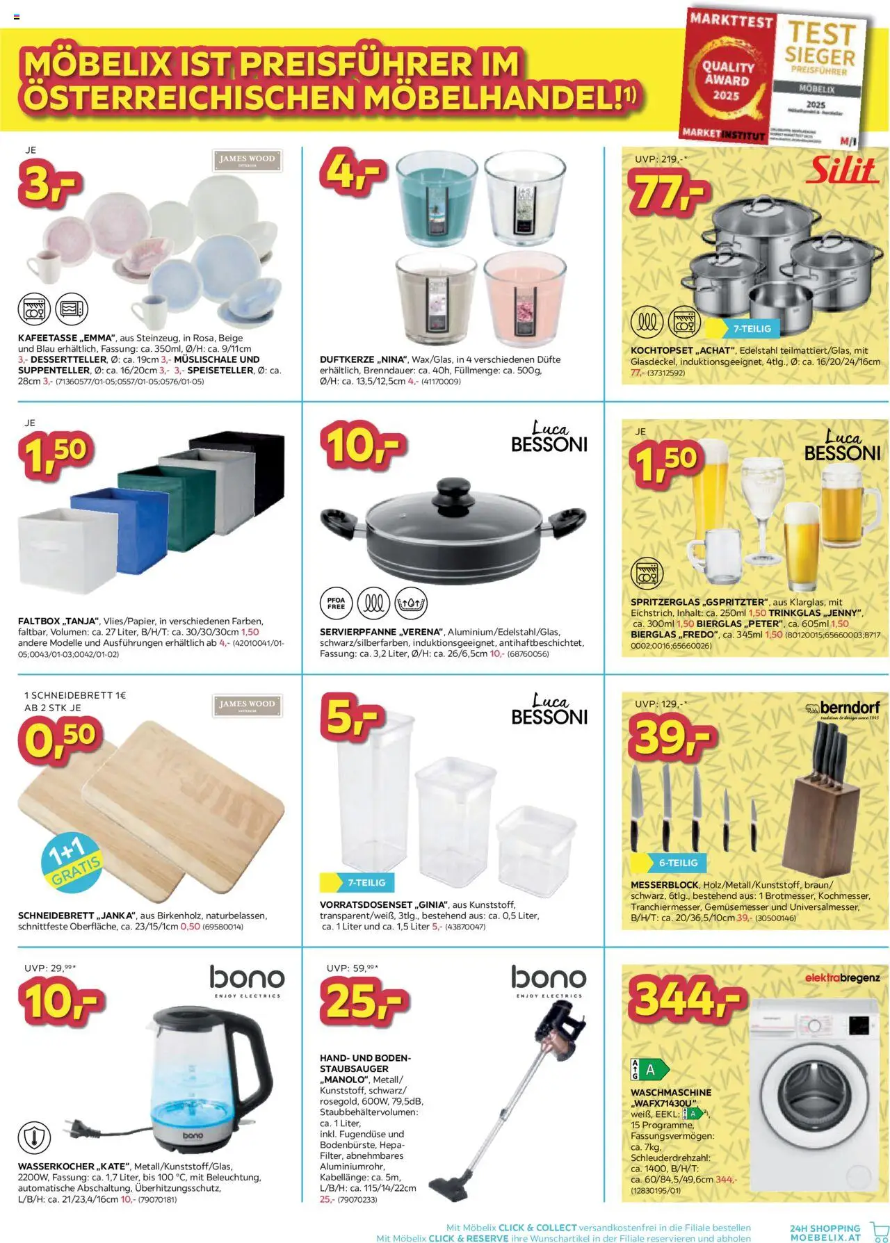 Möbelix Angebote gültig ab 19.08.2025 | Seite: 7 | Produkte: Waschmaschine, Wasserkocher, Staubsauger