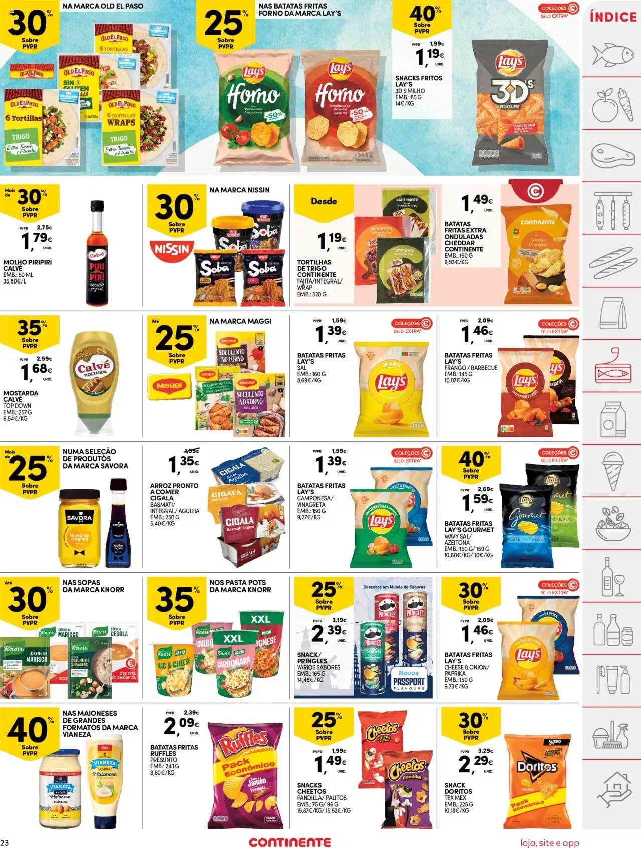 Continente folheto │ válido de 22.07.2025 | Página: 23 | Produtos: Top, Frango, Cheddar, Batatas fritas
