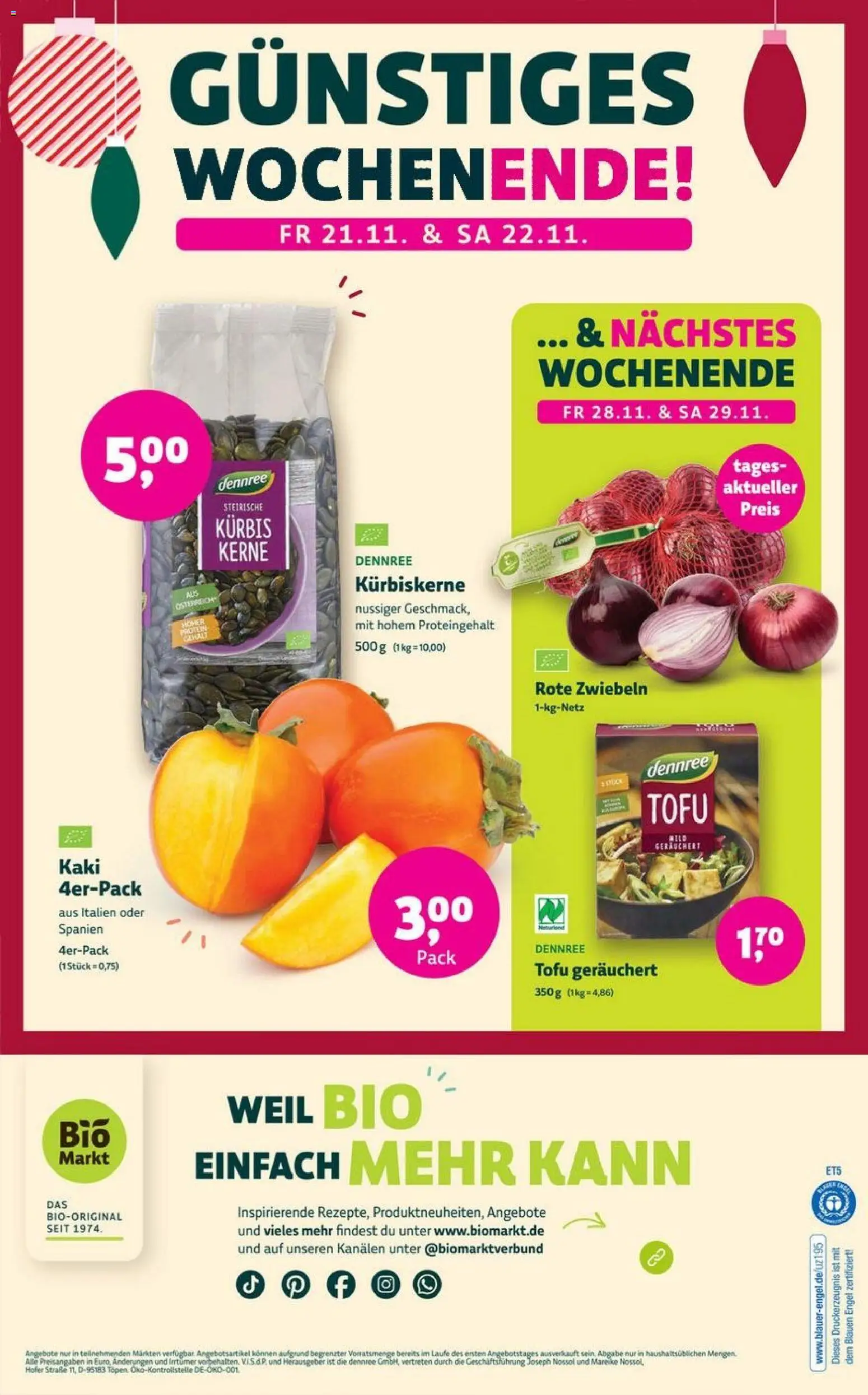 Denns BioMarkt Angebote – gültig ab 19.11.2025 | Seite: 14 | Produkte: Zwiebeln, Kaki, Kürbis