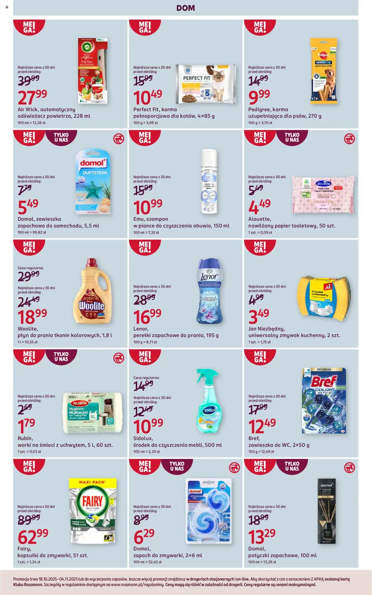 Rossmann Gazetka od 18.10.2025 | Strona: 11 | Produkty: Odświeżacz, Pedigree, Zapach, Fairy