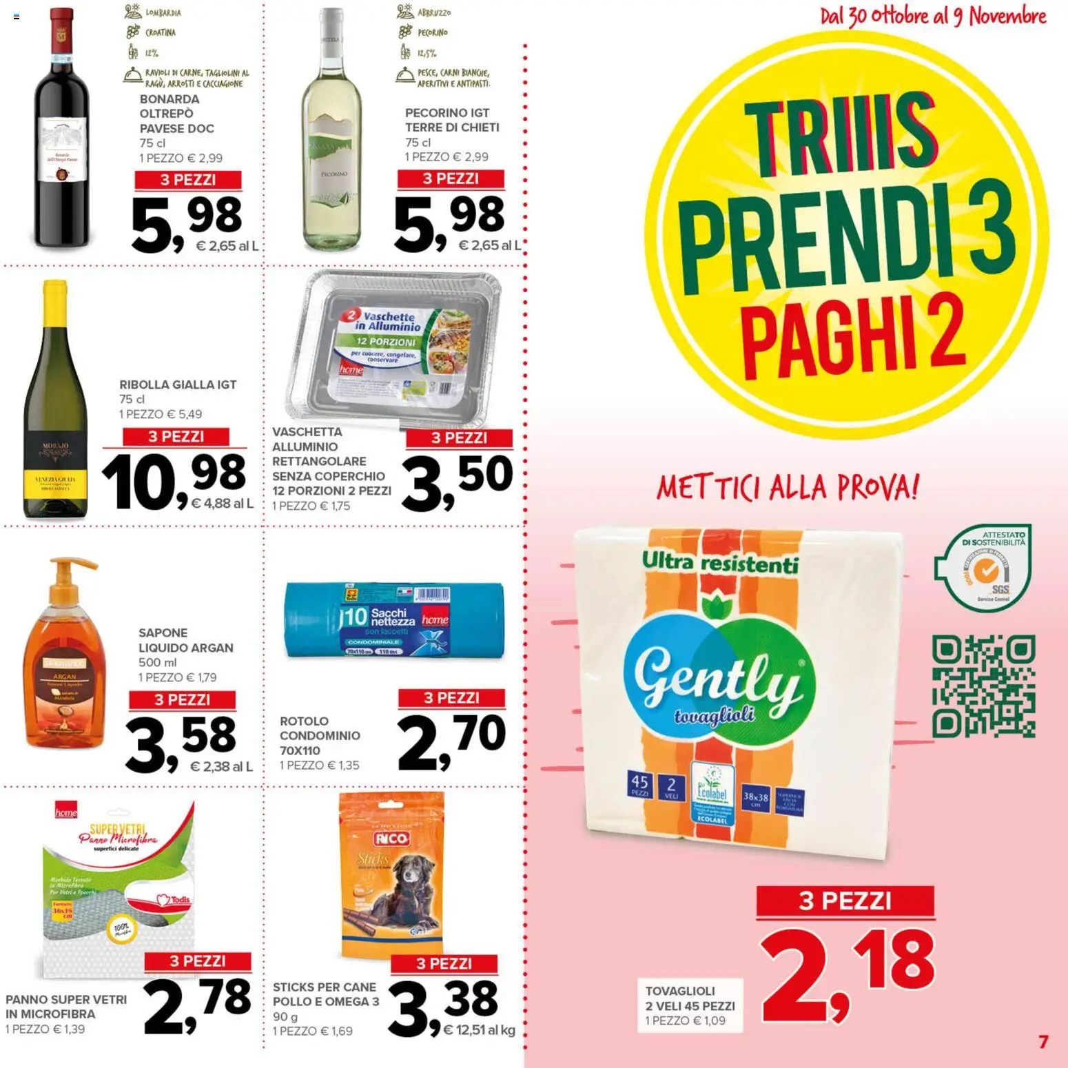Volantino Todis del 30.10.2025 | Pagina: 7 | Prodotti: Ravioli, Alluminio, Pecorino, Vaschette