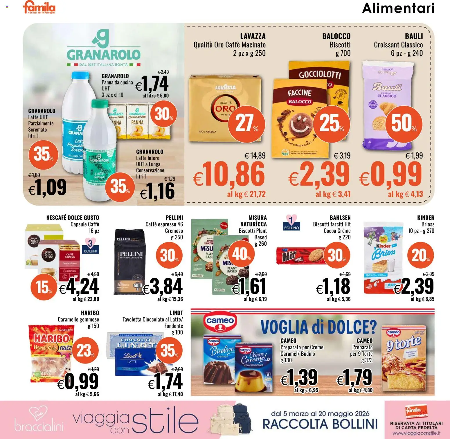 Volantino Famila del 05.03.2026 | Pagina: 12 | Prodotti: Caffè, Panna, Vino, Macinato