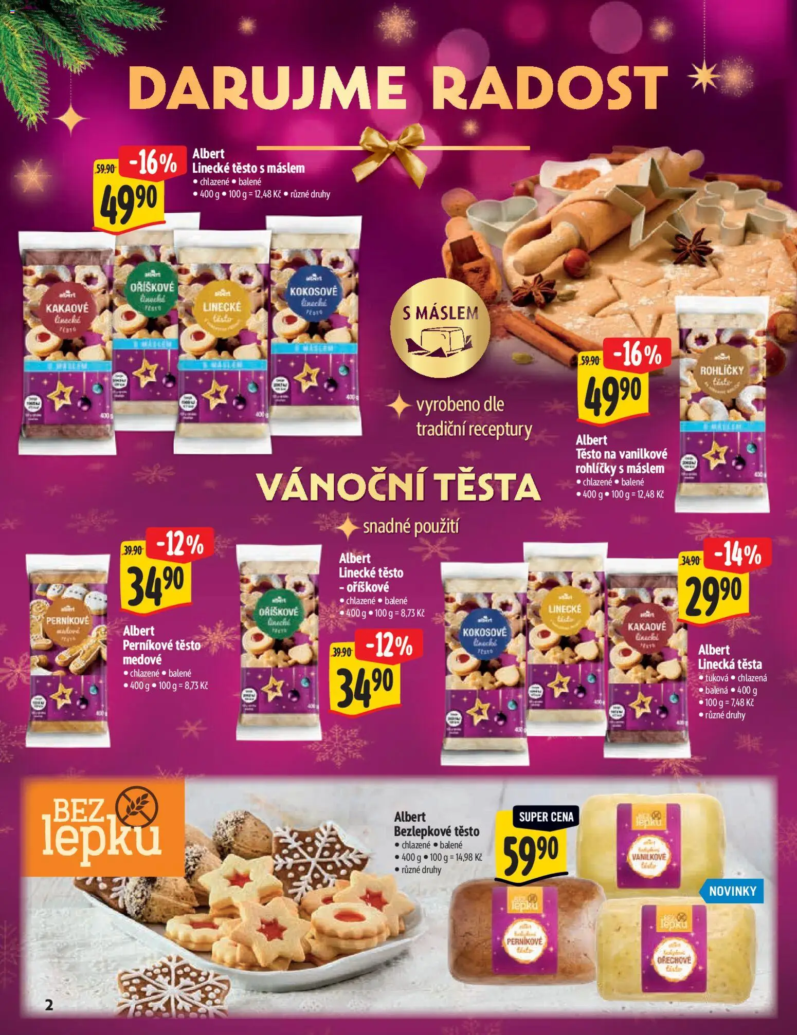 Albert katalog - Supermarket - Delikatesy od 03.12.2025 | Strana: 2 | Produkty: Linecké těsto, Perníkové těsto, Těsto