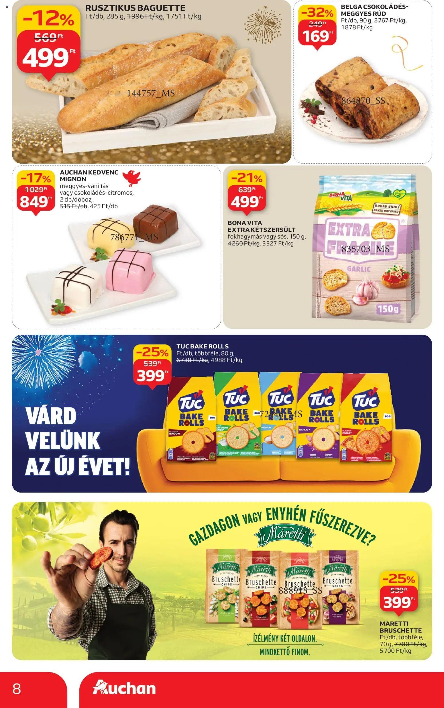 Auchan akciós ujság - amely érvényes a következő dátumtól: 27.12.2025 | Oldal: 8 | Termékek: Chips