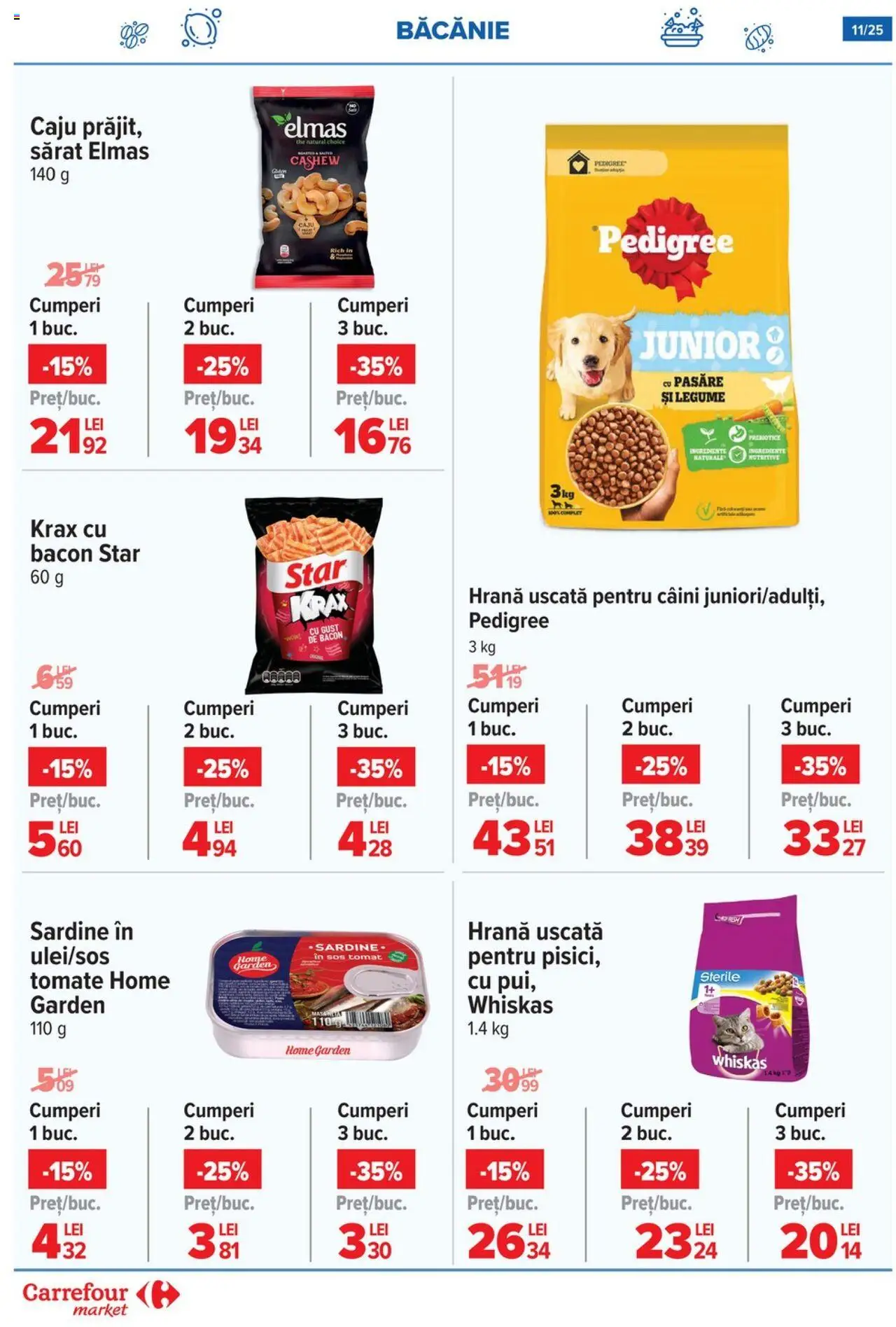 Carrefour catalog - Market – valabil de la 06.08.2025 | Pagină: 11 | Produse: Bacon, Caju, Legume, Sos