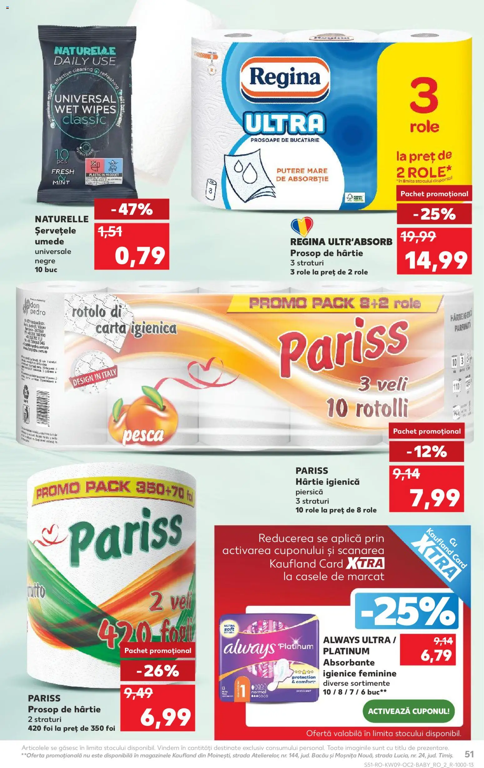 Noul catalog Kaufland – valabil de la 25.02.2026 | Pagină: 51 | Produse: Piersică, Bucătărie, Role, Absorbante