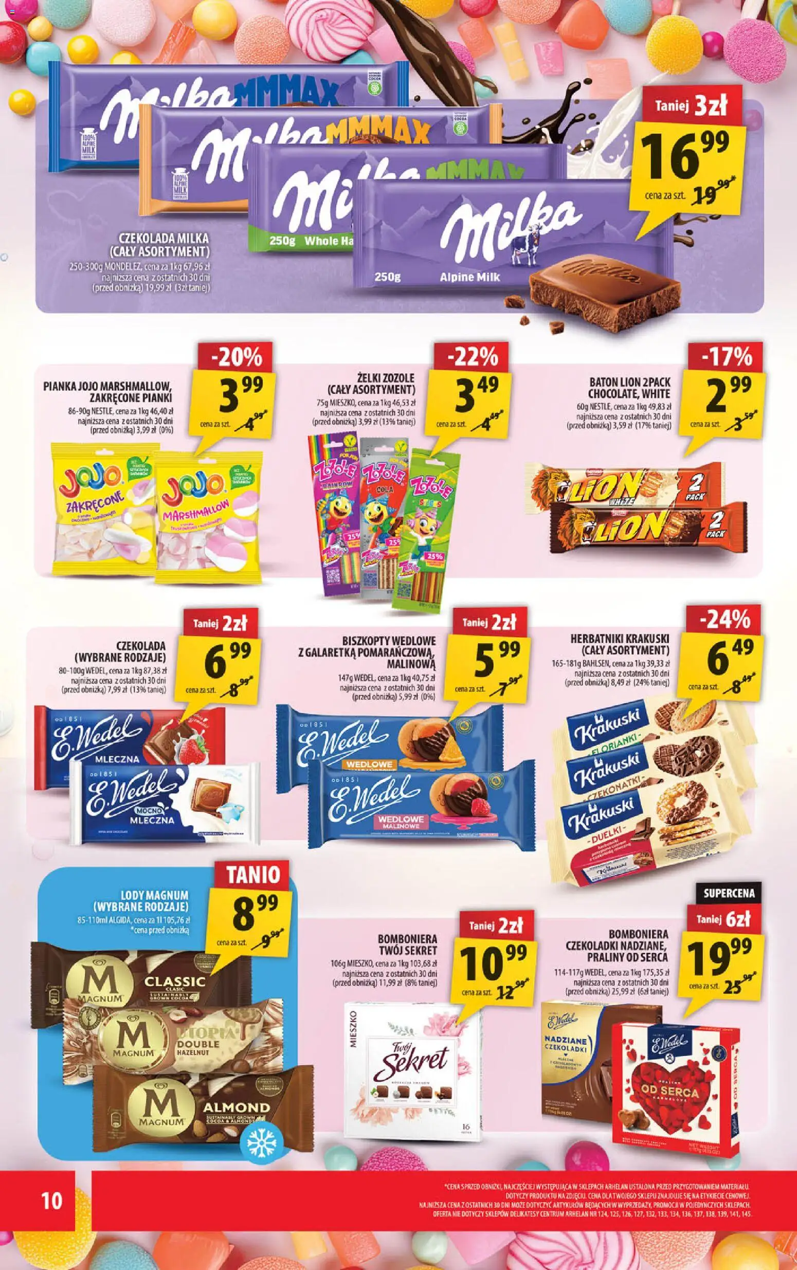 Arhelan Gazetka od 27.02.2026 | Strona: 10 | Produkty: Milka, Herbatniki, Żelki, Czekolada