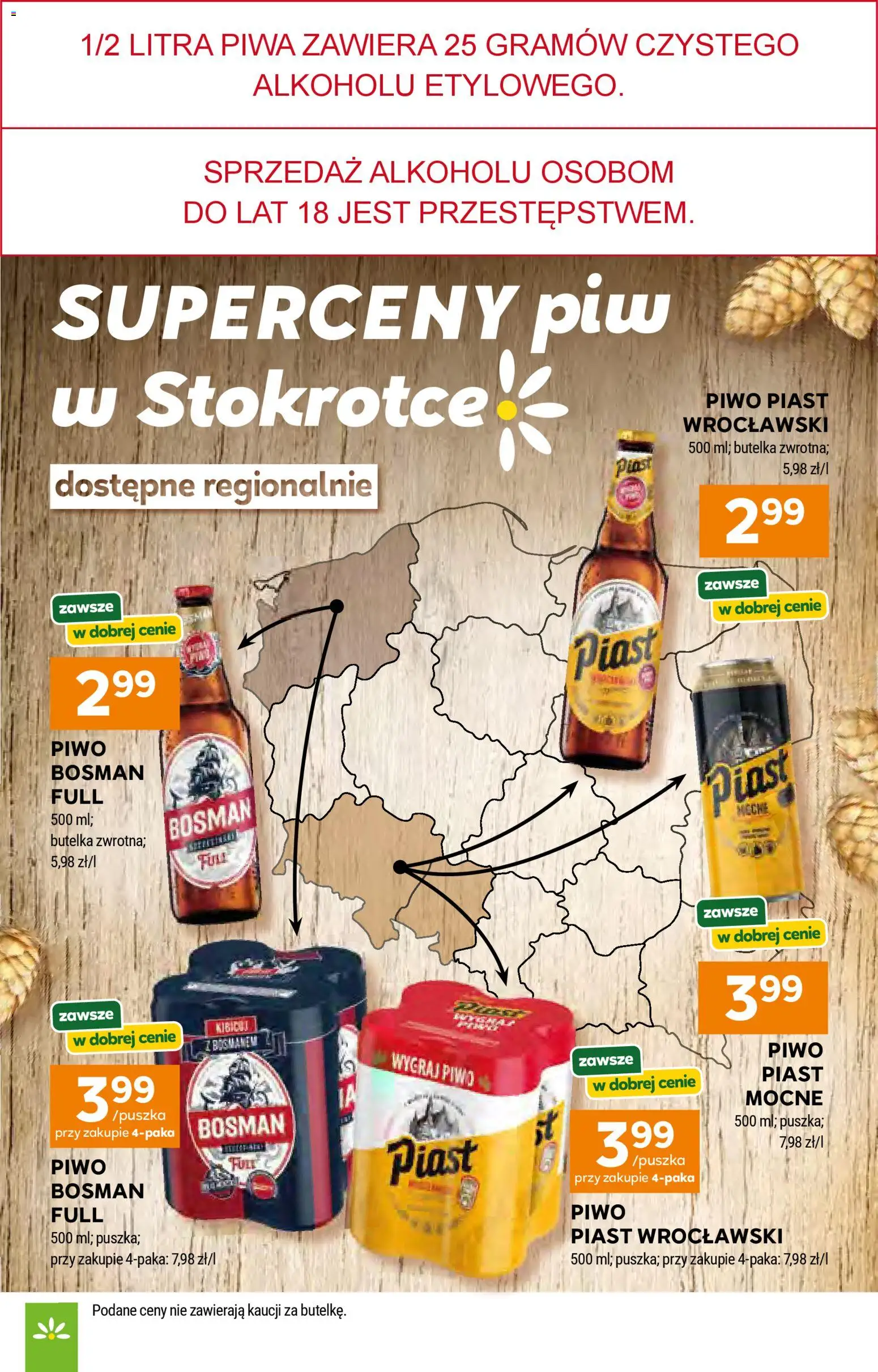Stokrotka gazetka - Market od 23.04.2026 | Strona: 9 | Produkty: Piwo Bosman, Piwo