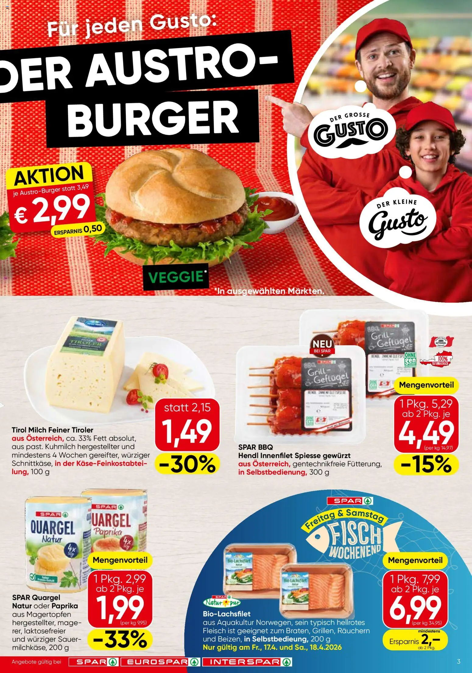 Spar Flugblatt - Niederösterreich gültig ab 16.04.2026 | Seite: 3 | Produkte: Grill, Milch, Fisch