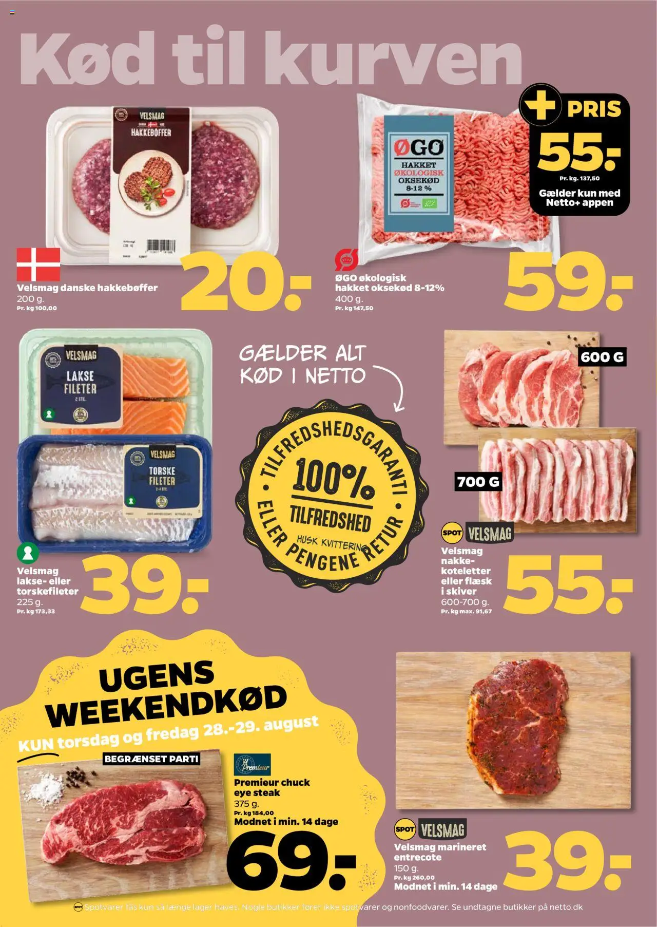 Netto Tilbudsavis gyldig fra 23.08.2025 | Side: 13 | Produkter: Koteletter, Oksekød, Entrecote