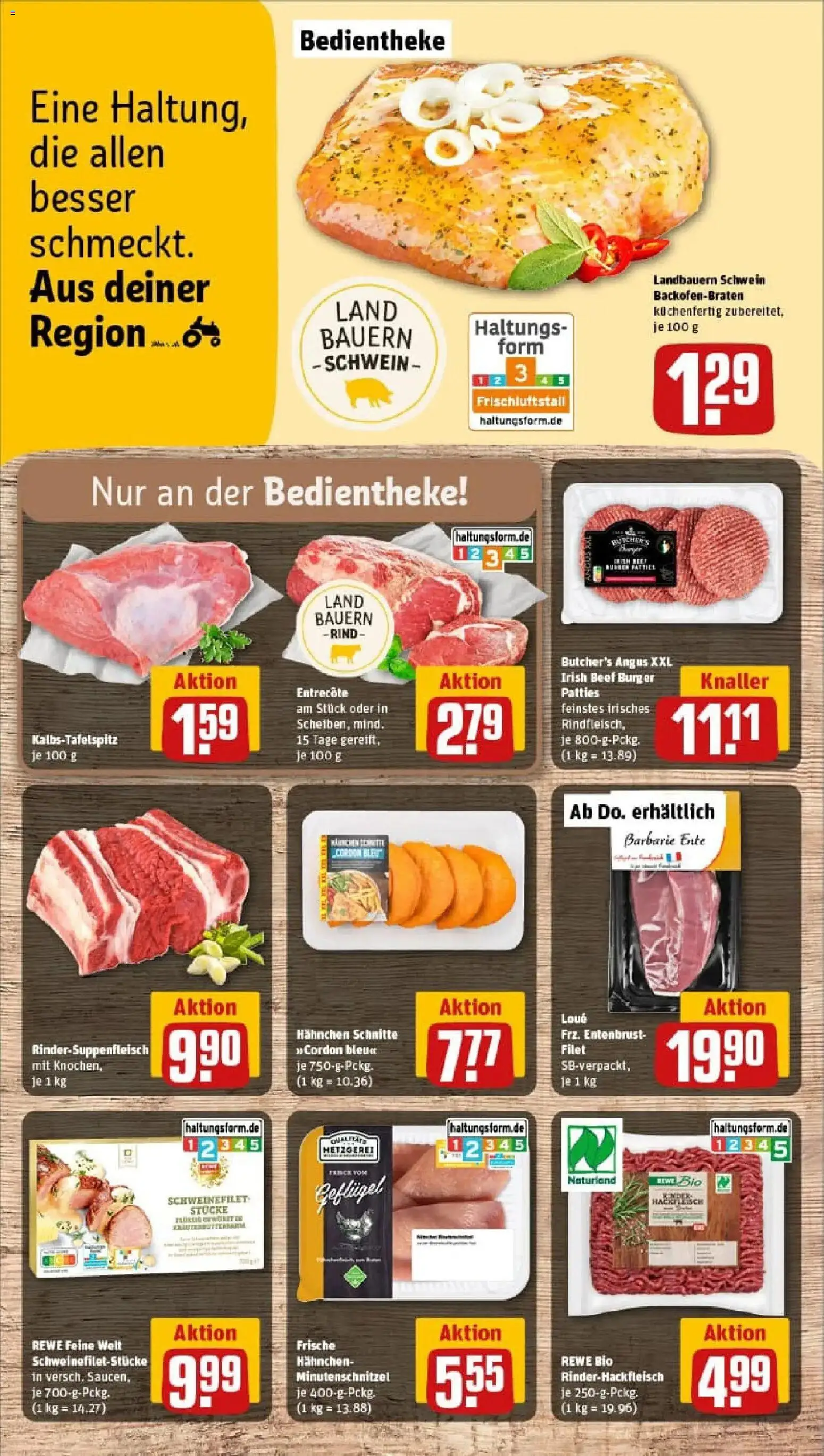 Rewe prospekt Esslingen/Stadtmitte	 – gültig ab 17.11.2025 | Seite: 10 | Produkte: Entrecote, Schnitzel, Schweinefilet, Ente