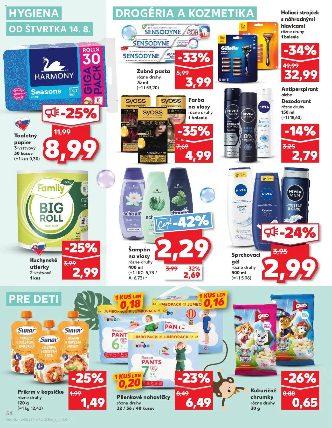 Kaufland SK akciós ujság - amely érvényes a következő dátumtól: 14.08.2025 | Oldal: 54 | Termékek: Sampon, Lasagne