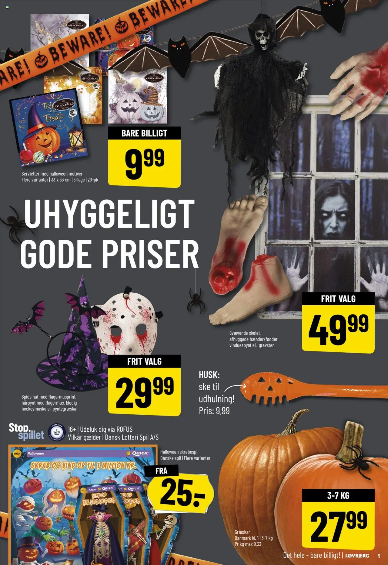 Løvbjerg tilbudsavis – gyldig fra 03.10.2025 | Side: 9 | Produkter: Græskar, Hat, Spil